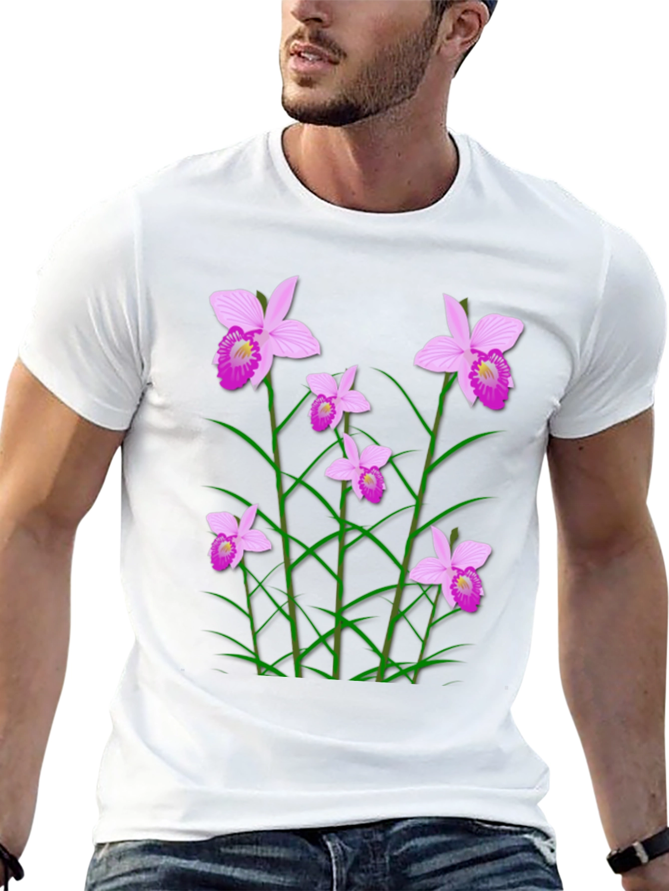 Floral Orchid Graphic Print T-Shirt