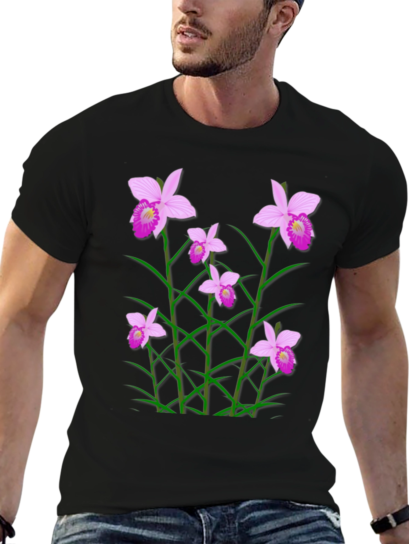 Floral Orchid Graphic Print T-Shirt