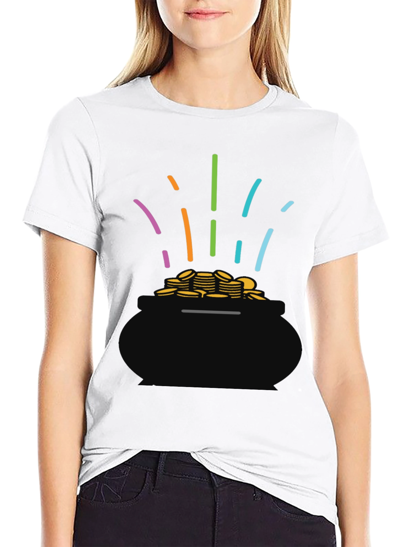 Lucky Pot of Gold Black T-Shirt