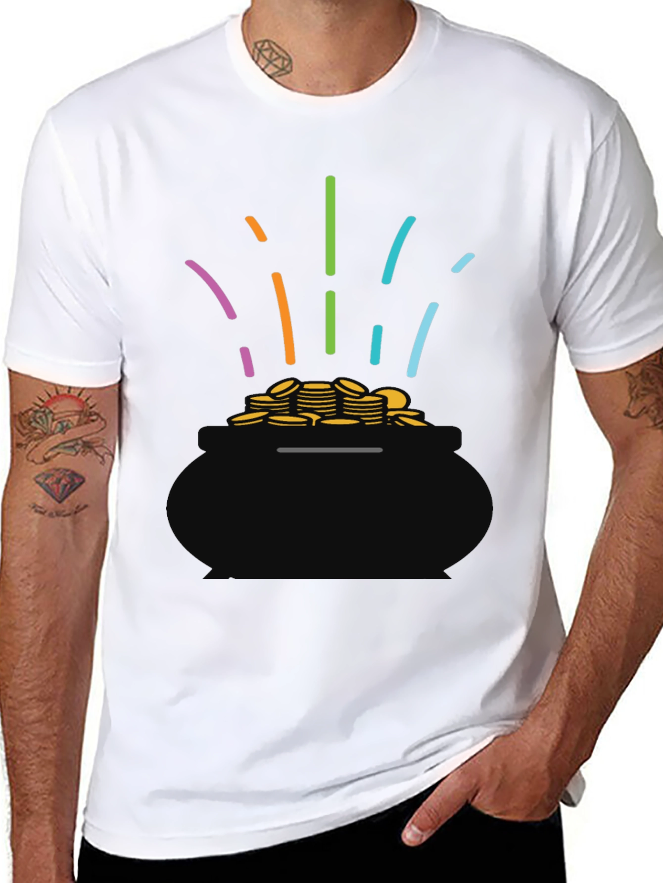 Lucky Pot of Gold Black T-Shirt