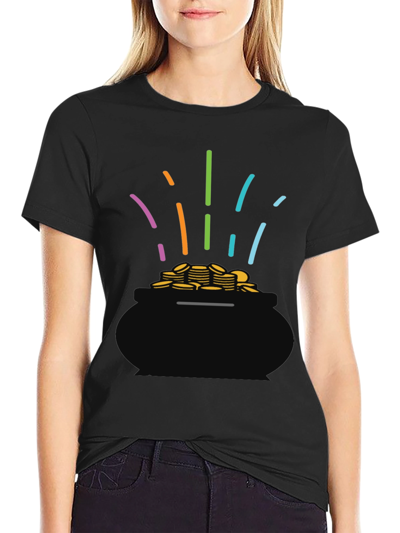 Lucky Pot of Gold Black T-Shirt