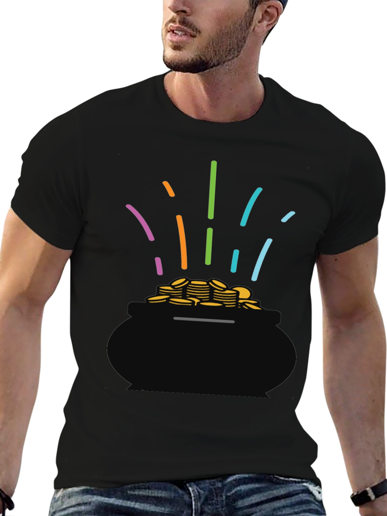 Lucky Pot of Gold Black T-Shirt
