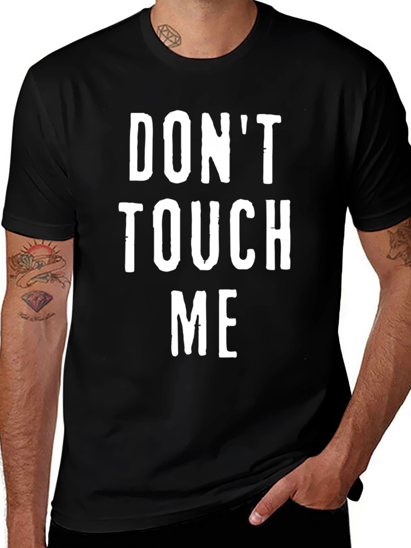 Dont Touch Me Black Graphic Tee
