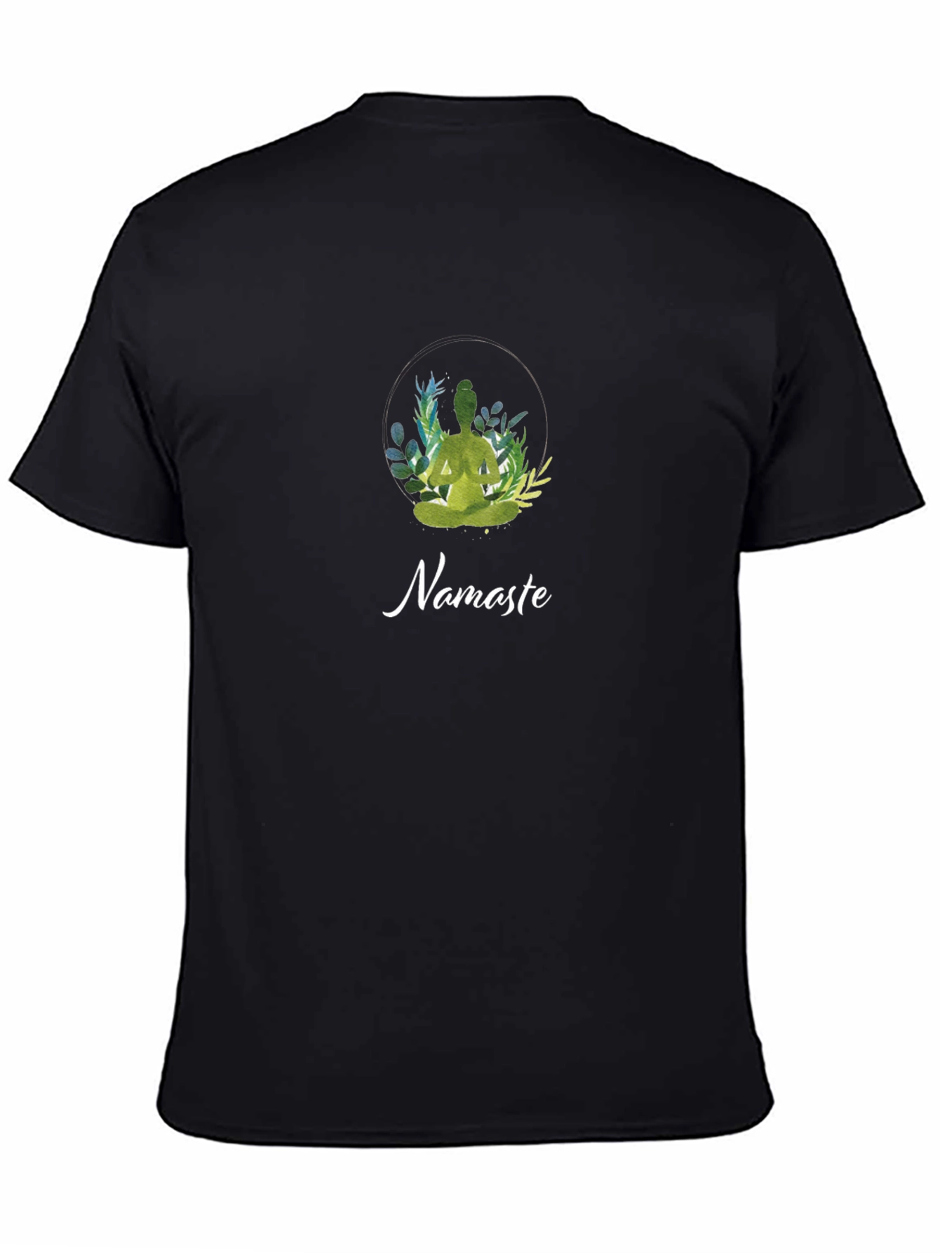 Namaste Yoga T-Shirt - Green Buddha Design