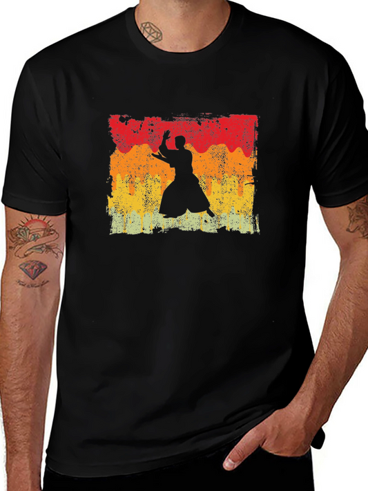 Retro Aikido Martial Arts Silhouette T-Shirt