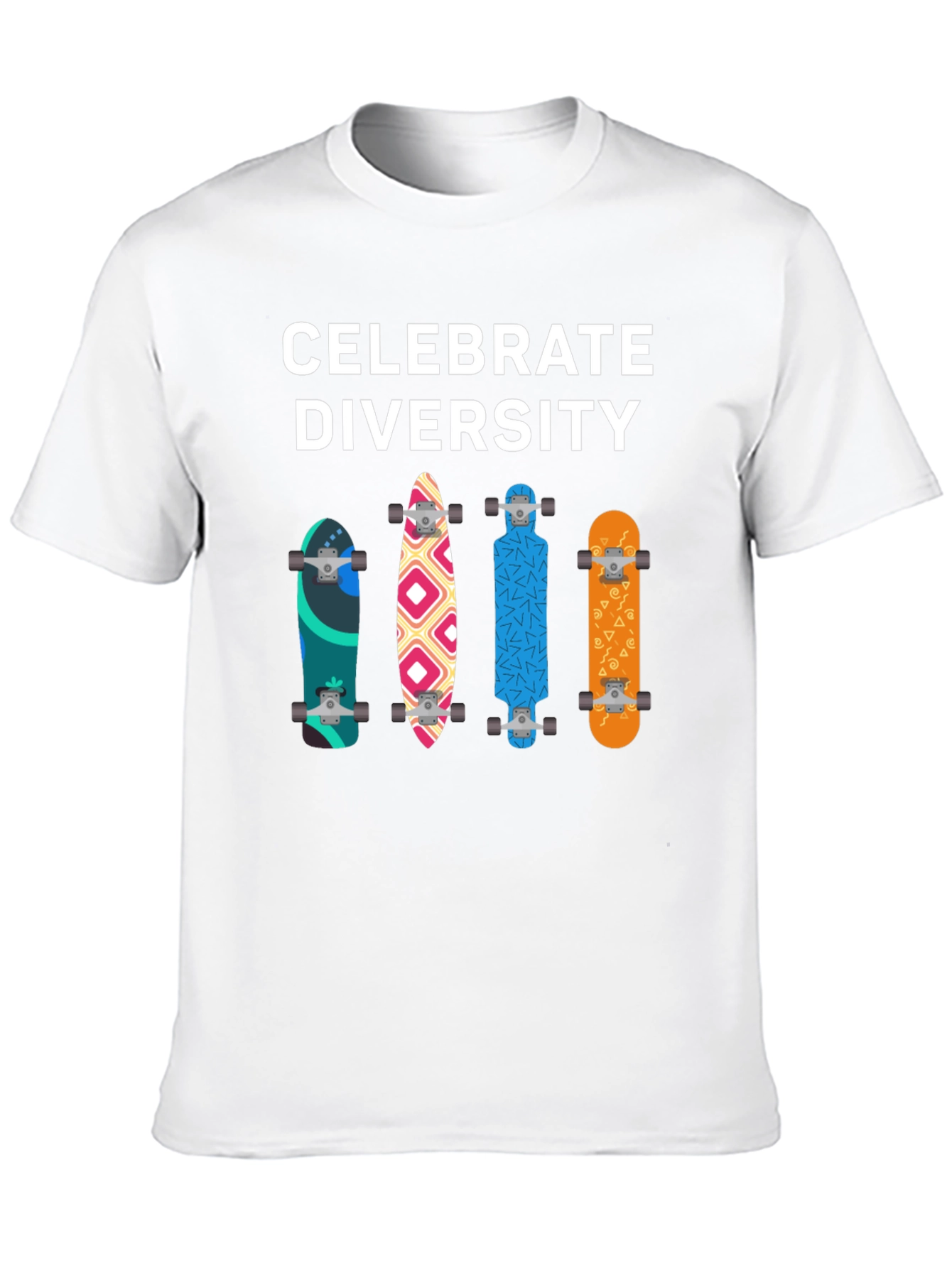 Celebrate Diversity Skateboard Graphic T-Shirt