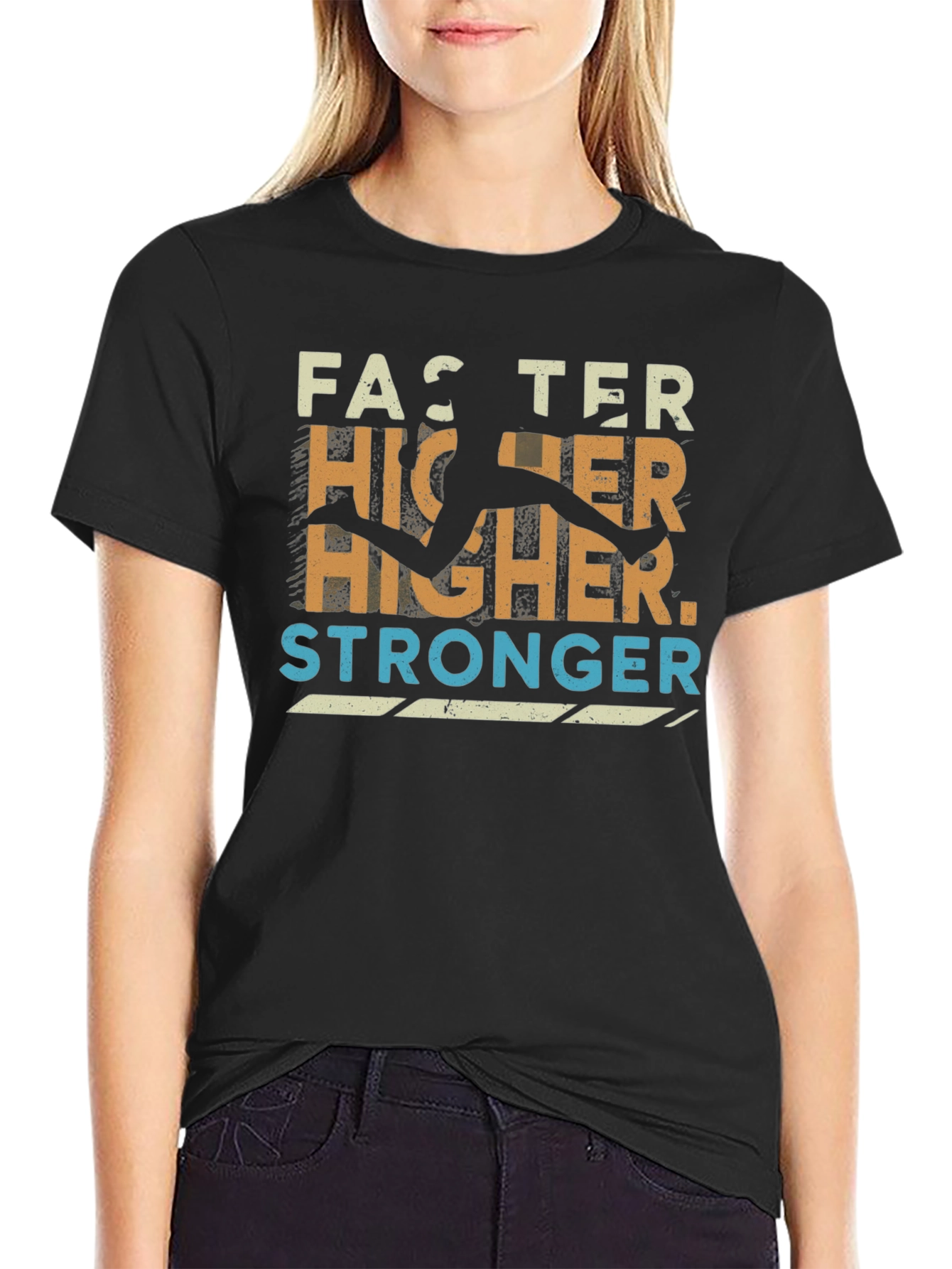 Faster Higher Stronger Graphic Tee - Athletic Inspired Design