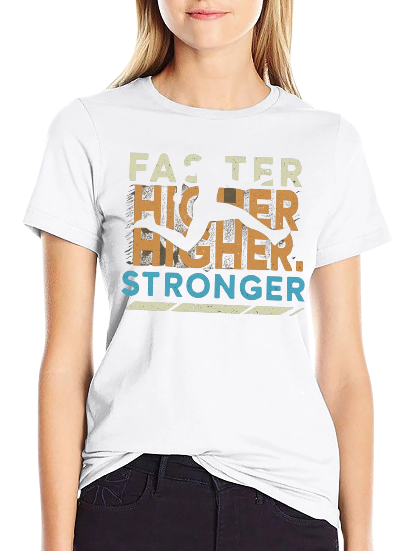 Faster Higher Stronger Graphic Tee - Athletic Inspired Design