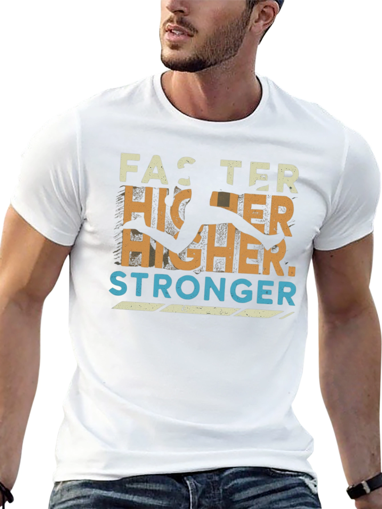 Faster Higher Stronger Graphic Tee - Athletic Inspired Design