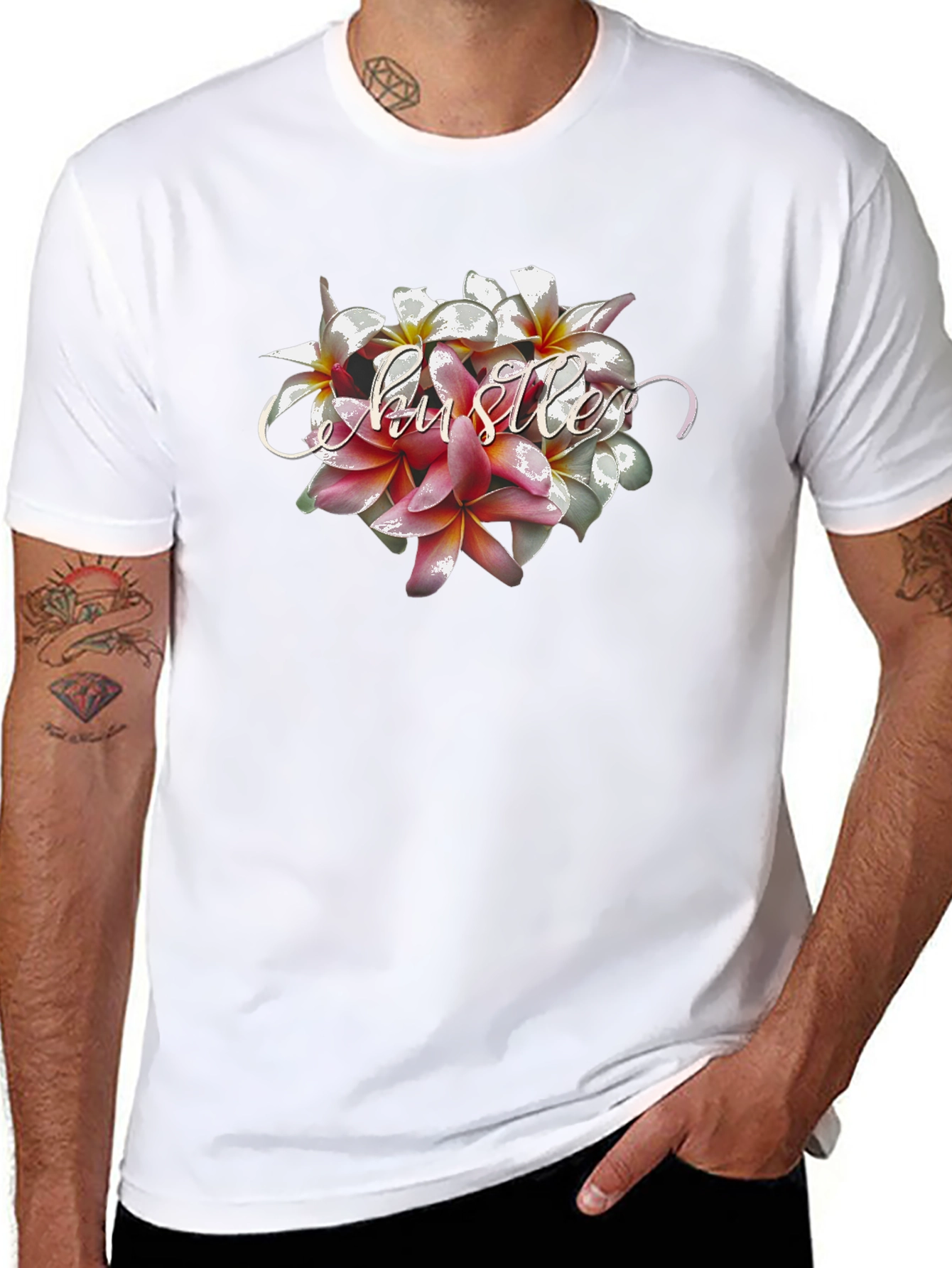 Floral Hustler Tee - Stylish Graphic T-Shirt