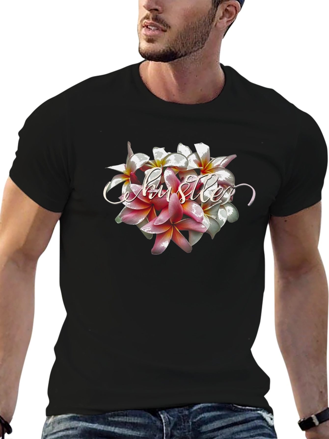 Floral Hustler Tee - Stylish Graphic T-Shirt