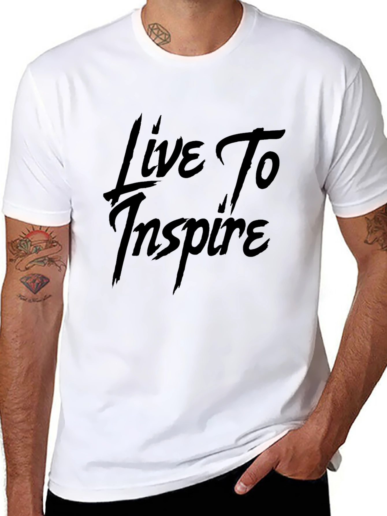 Live To Inspire Black Graphic Tee - Inspirational Style