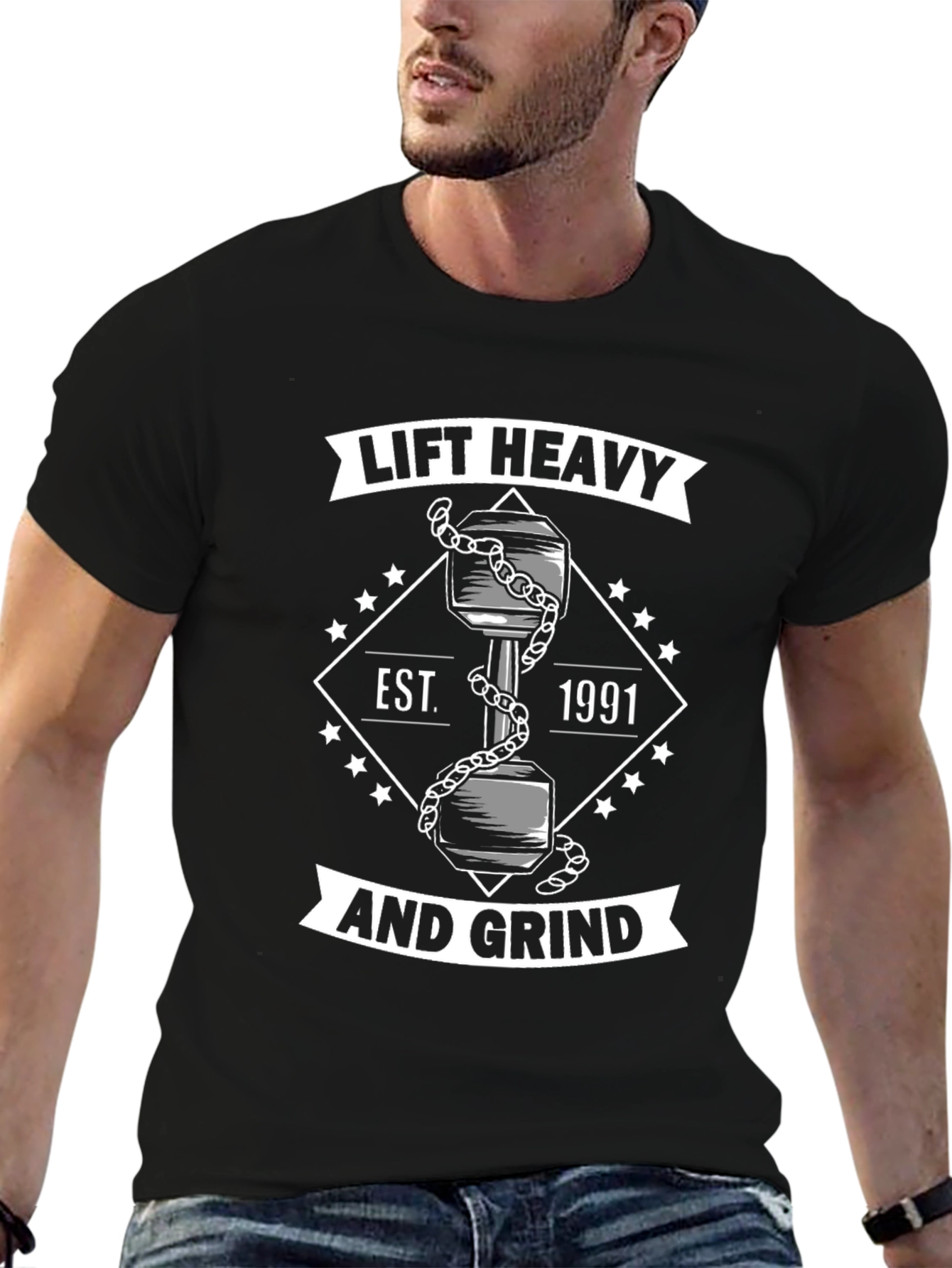 Lift Heavy and Grind Black T-Shirt