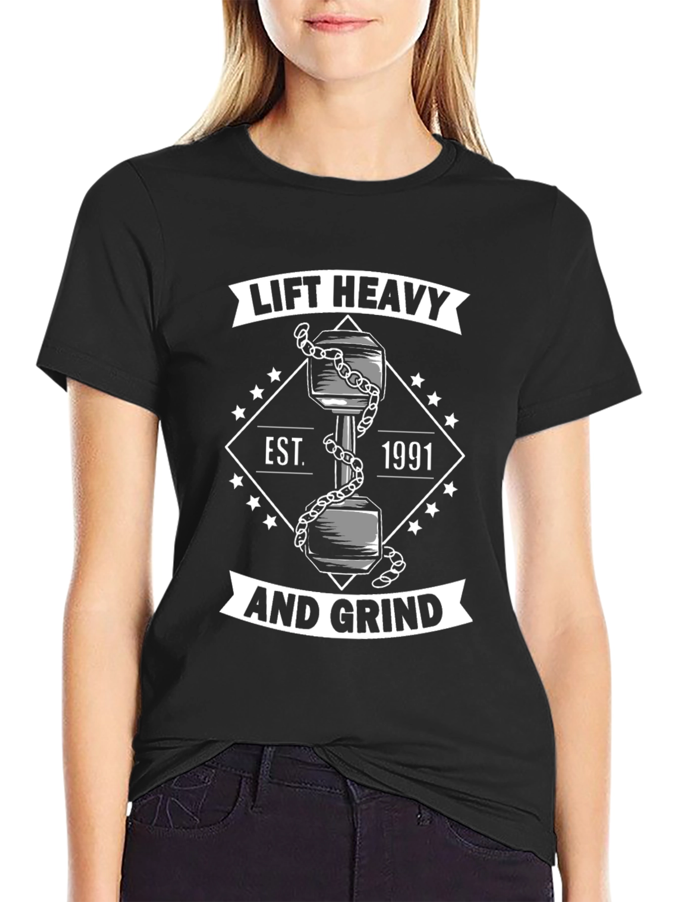 Lift Heavy and Grind Black T-Shirt