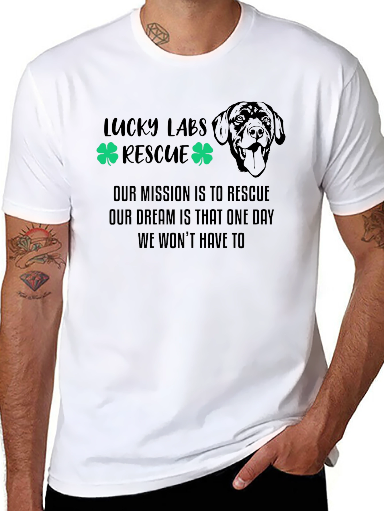 Lucky Labs Rescue T-Shirt Dog Lover Tee