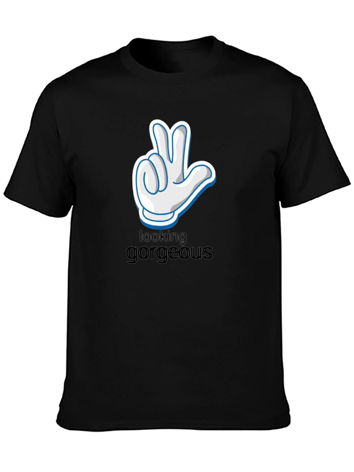 Looking Gorgeous Black Cotton T-Shirt