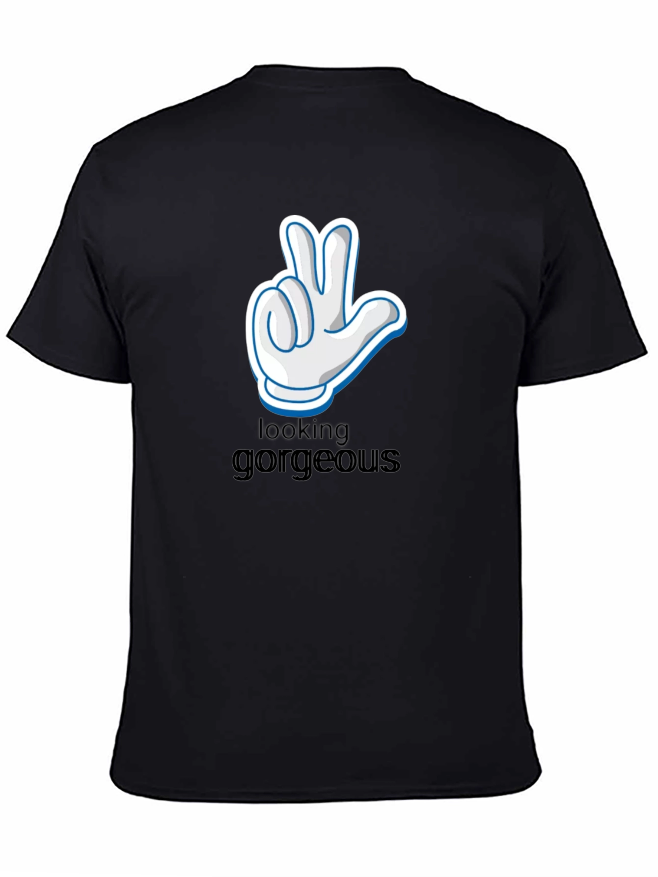 Looking Gorgeous Black Cotton T-Shirt