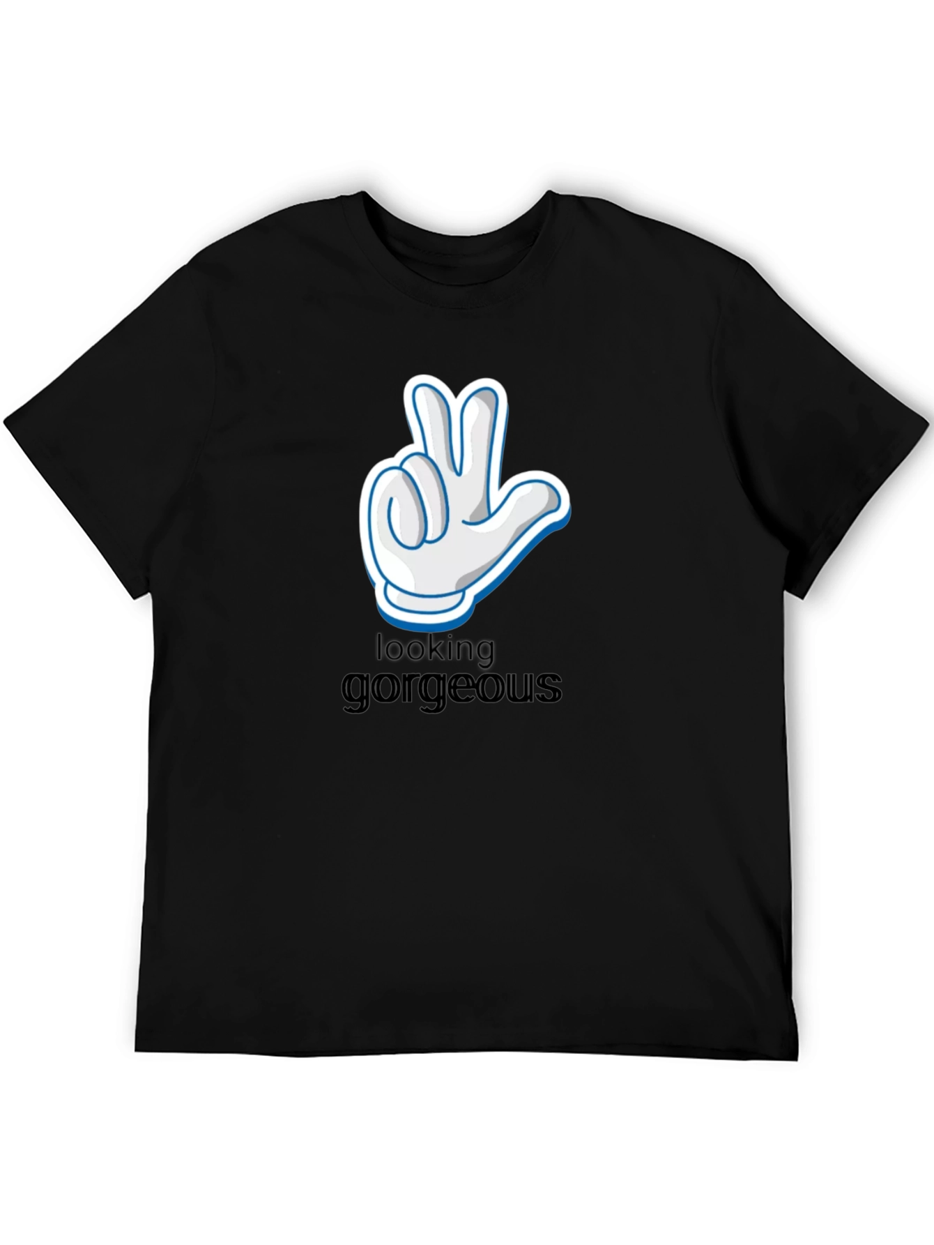 Looking Gorgeous Black Cotton T-Shirt
