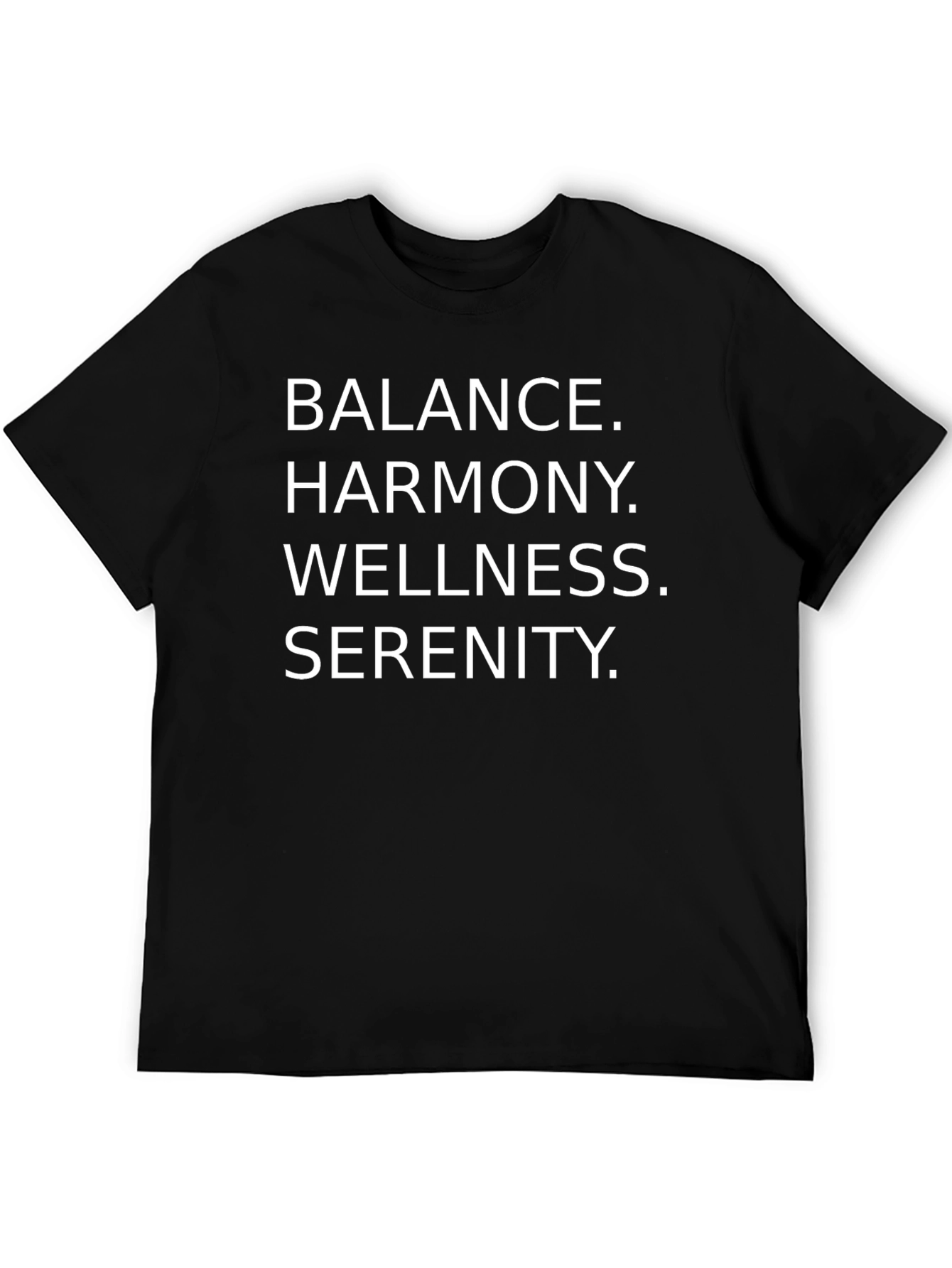Balance Harmony Wellness Serenity Black T-Shirt