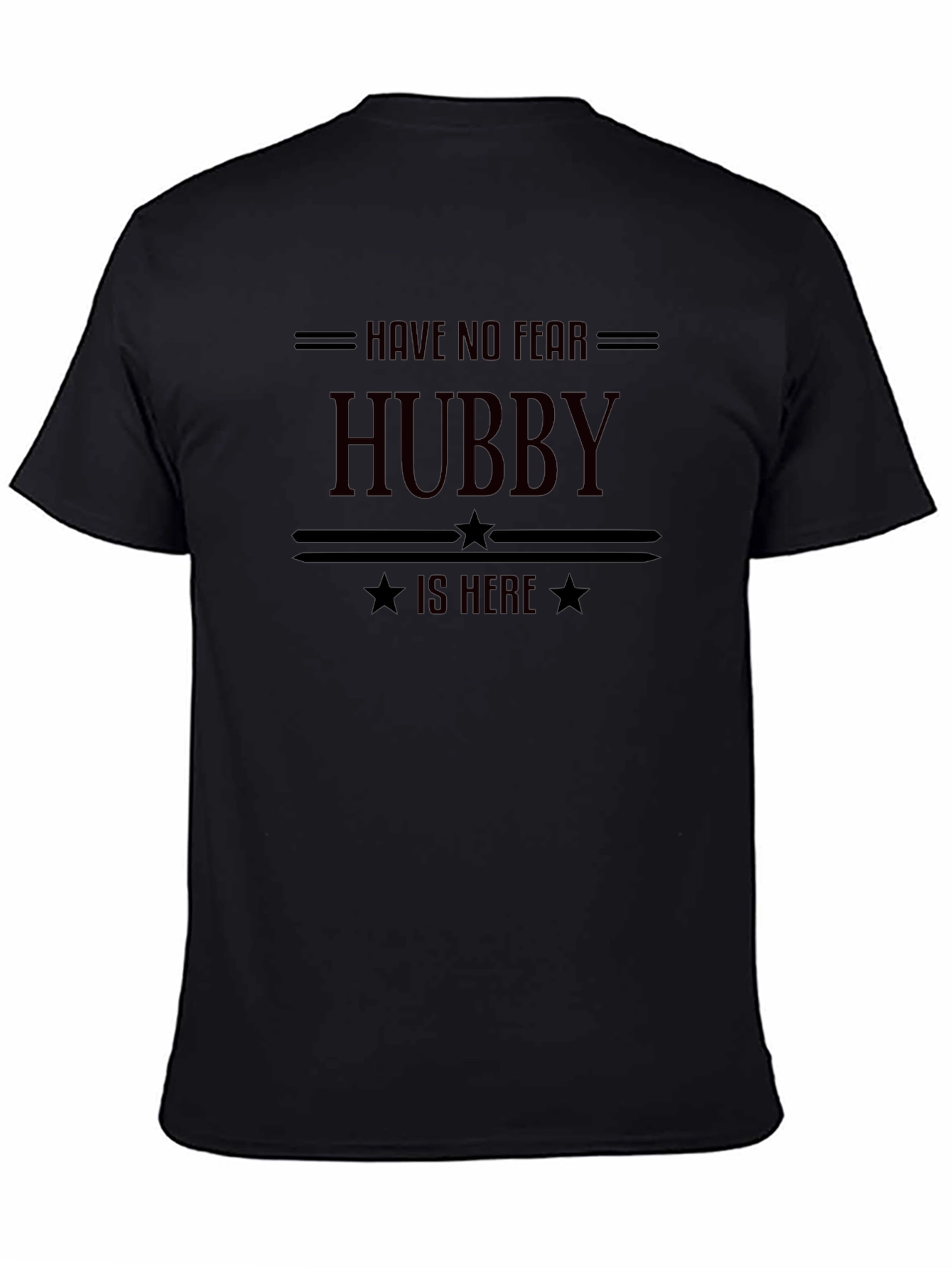 Hubby is Here Graphic Tee - Black Cotton Blend