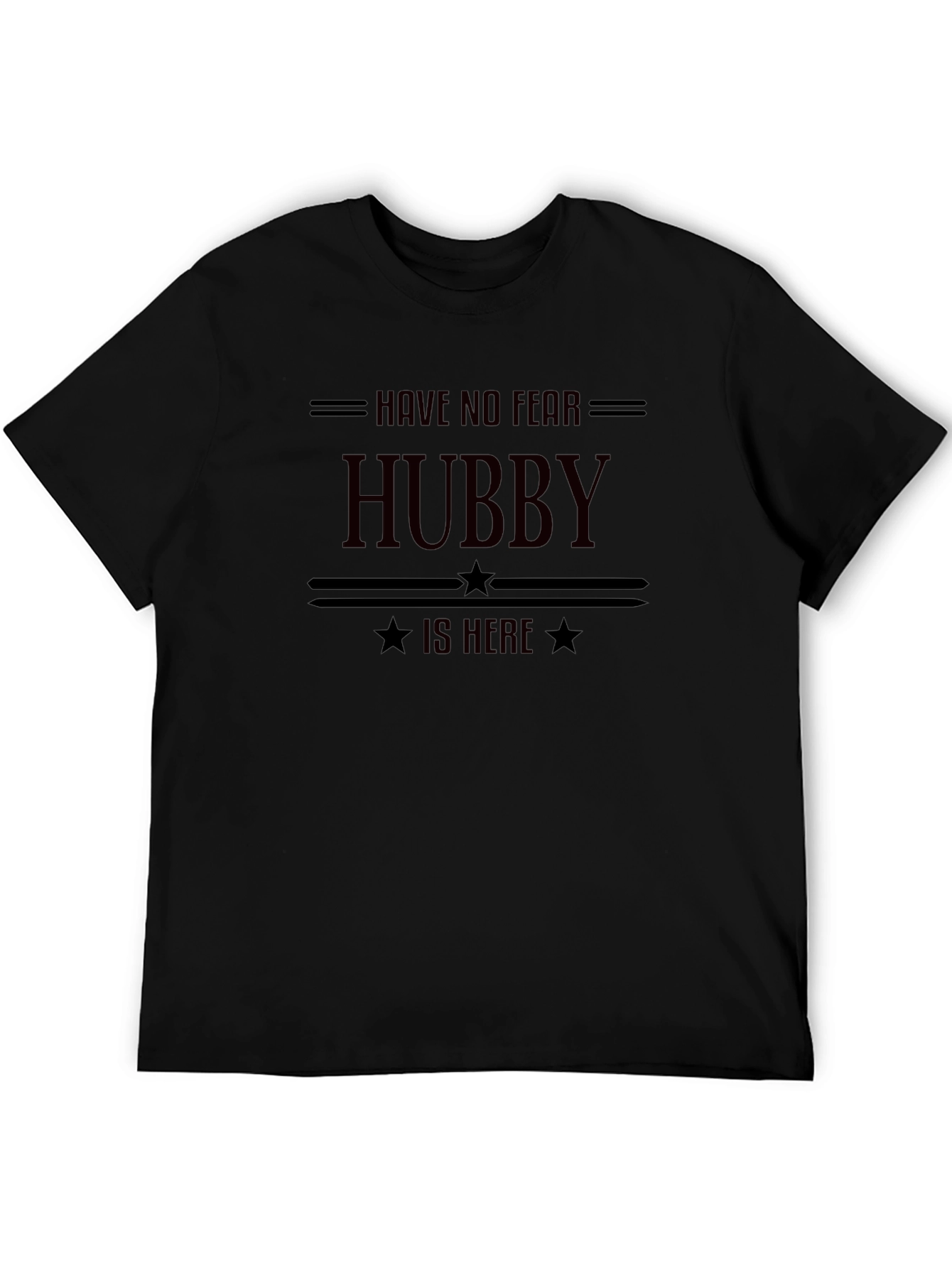 Hubby is Here Graphic Tee - Black Cotton Blend