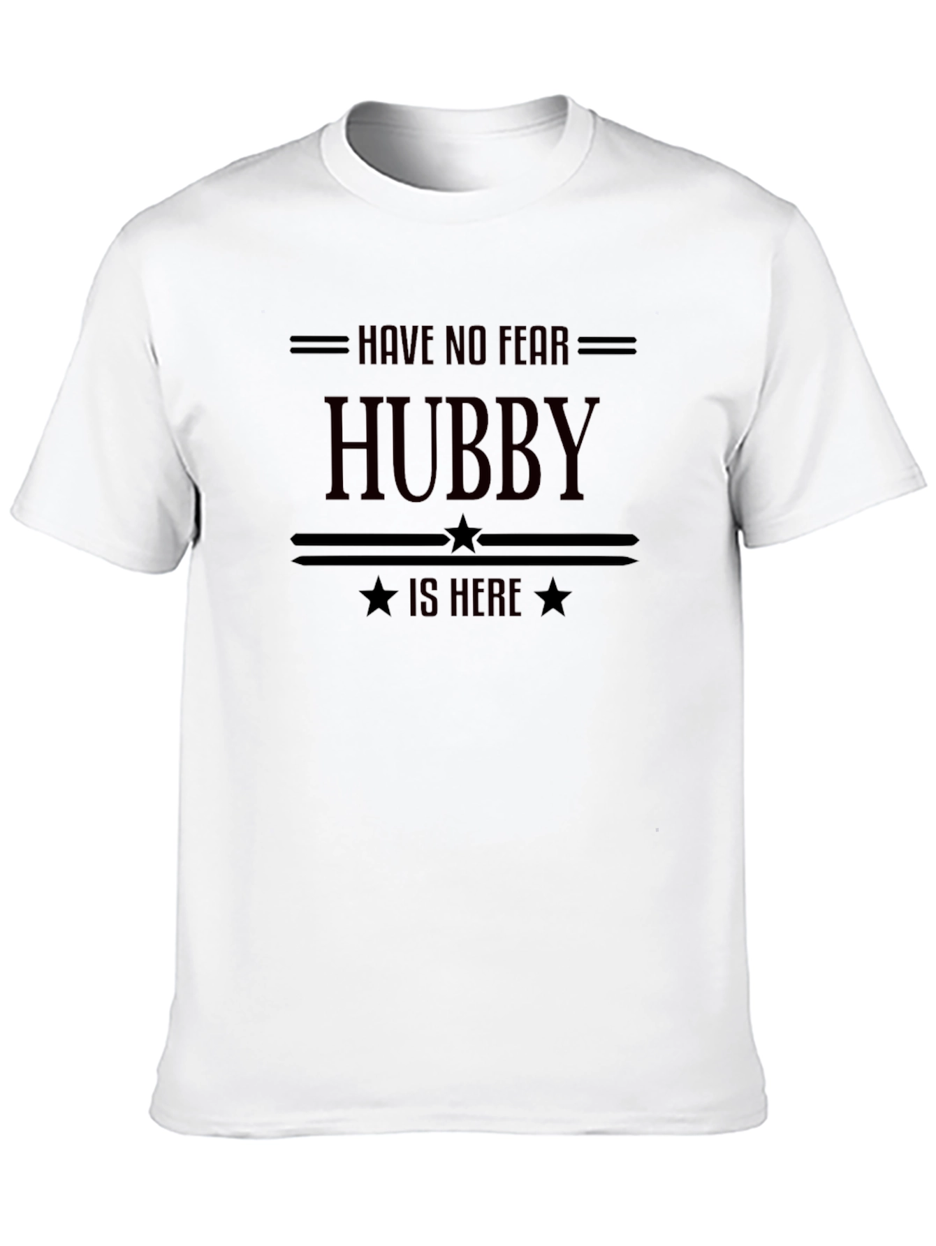 Hubby is Here Graphic Tee - Black Cotton Blend