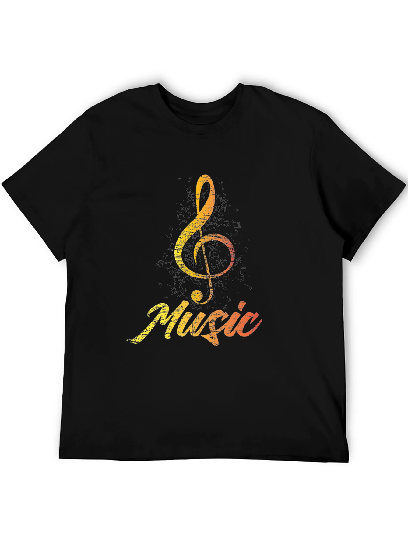 Music Treble Clef Graphic T-Shirt - Black