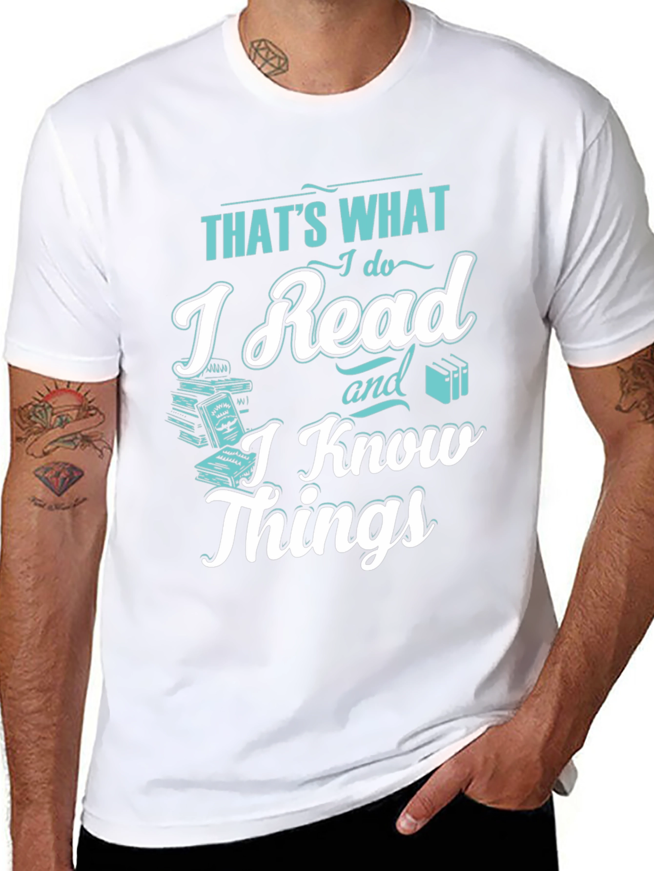 I Read and I Know Things Black T-Shirt