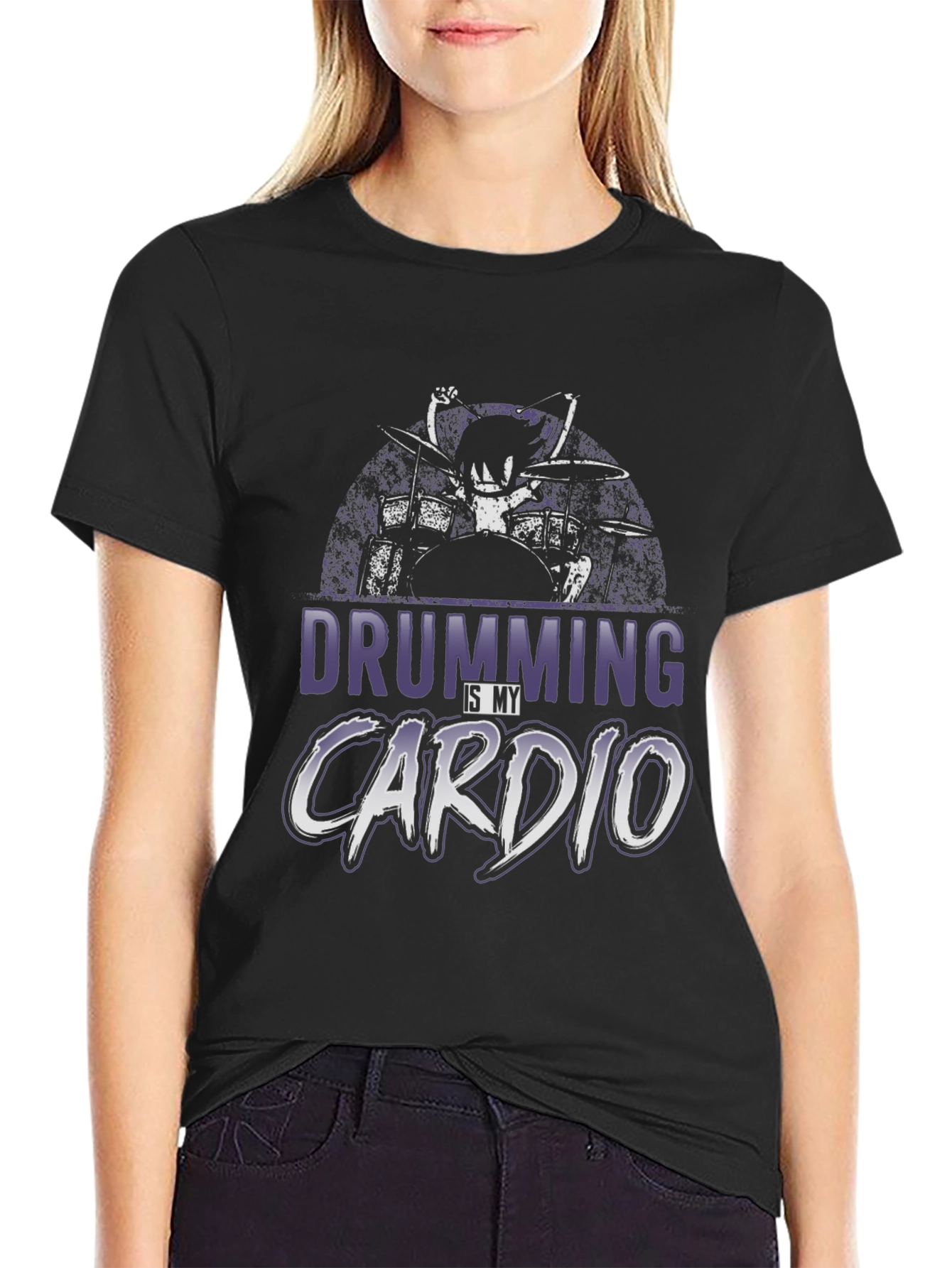 Drumming Is My Cardio T-Shirt - Black