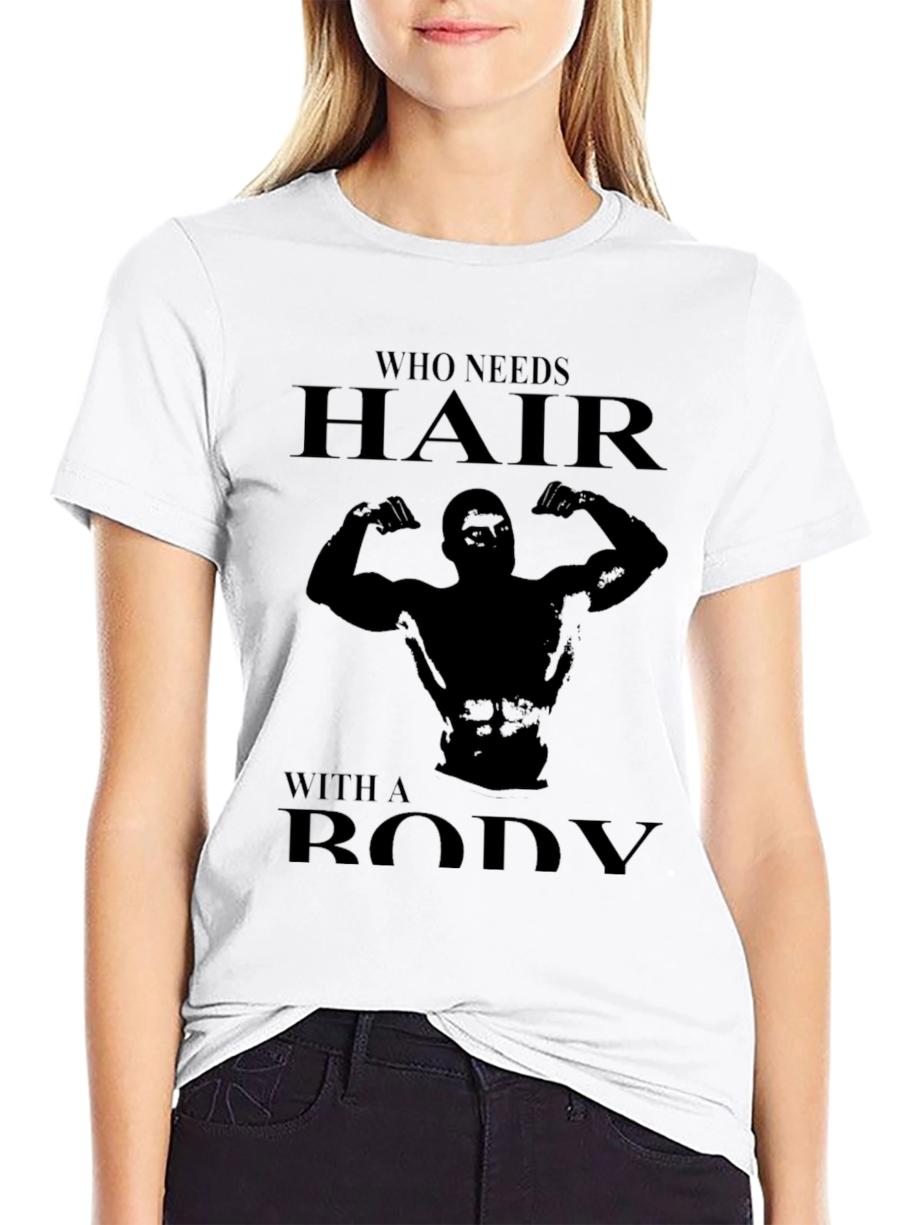 Humorous Who Needs Hair? Graphic T-Shirt