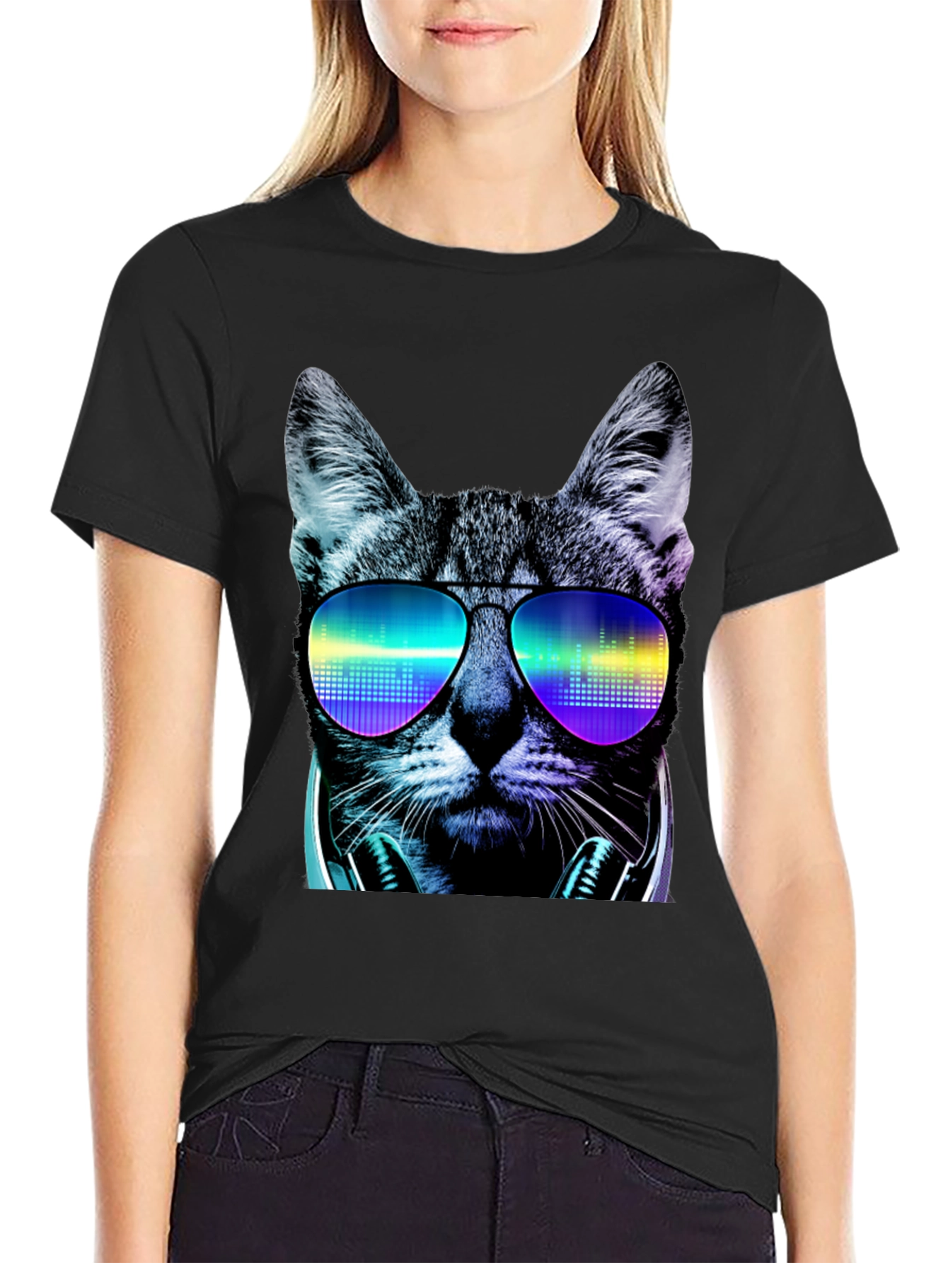 Cool Cat DJ Graphic T-Shirt
