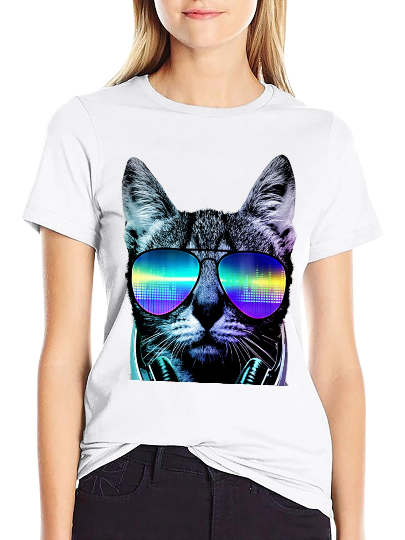 Cool Cat DJ Graphic T-Shirt