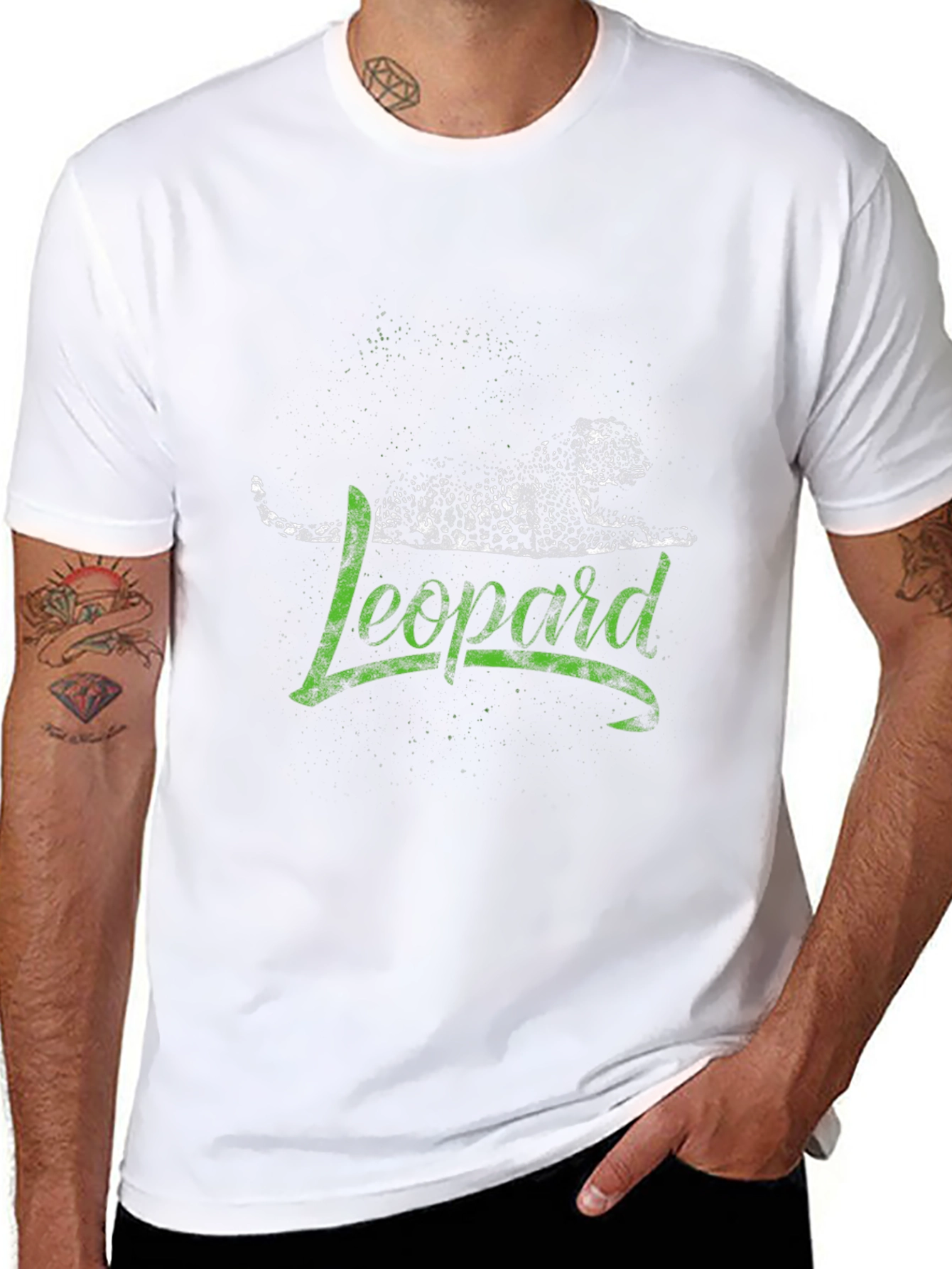 Leopard Graphic Print Mens T-Shirt