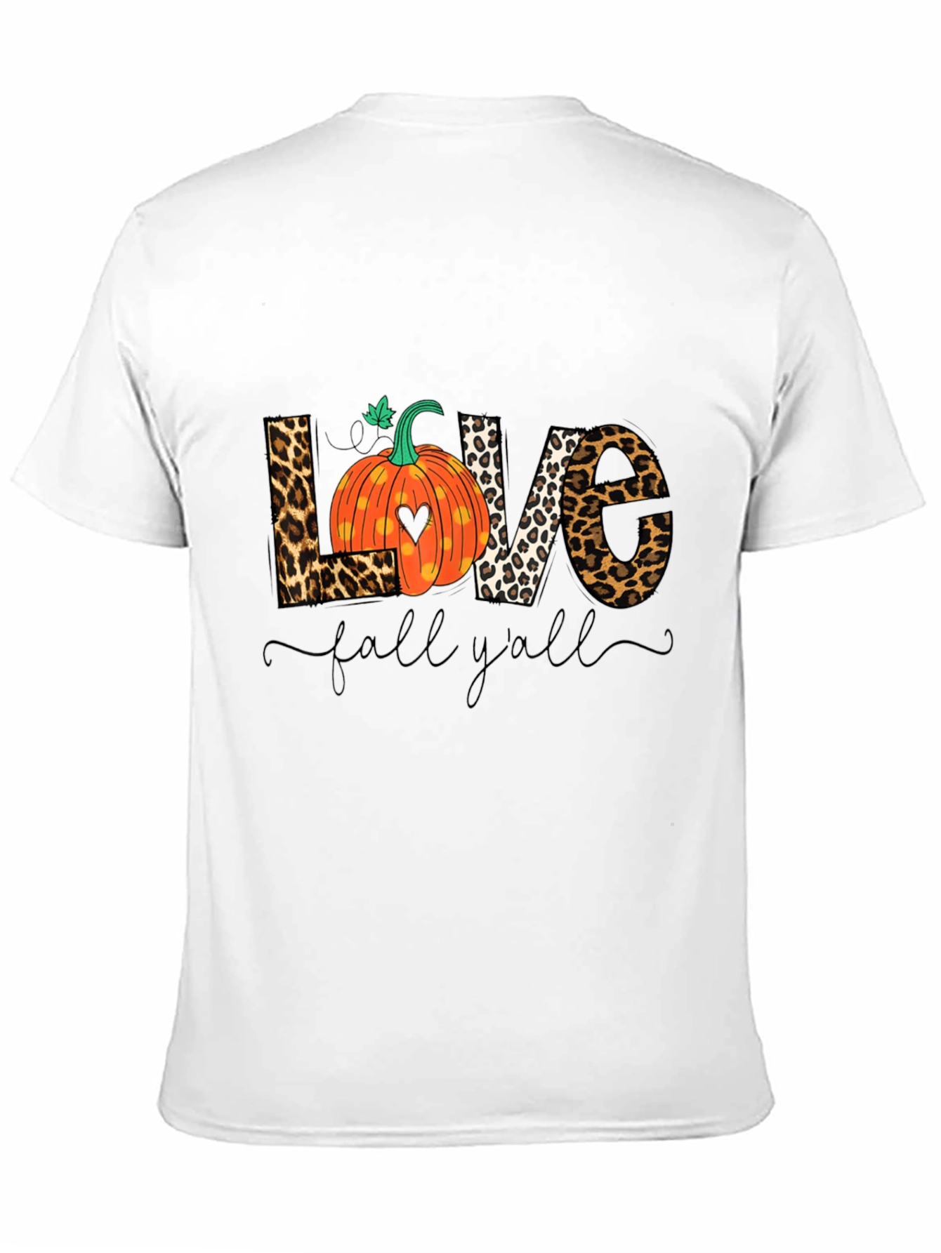 Love Fall Yall Leopard Print T-Shirt