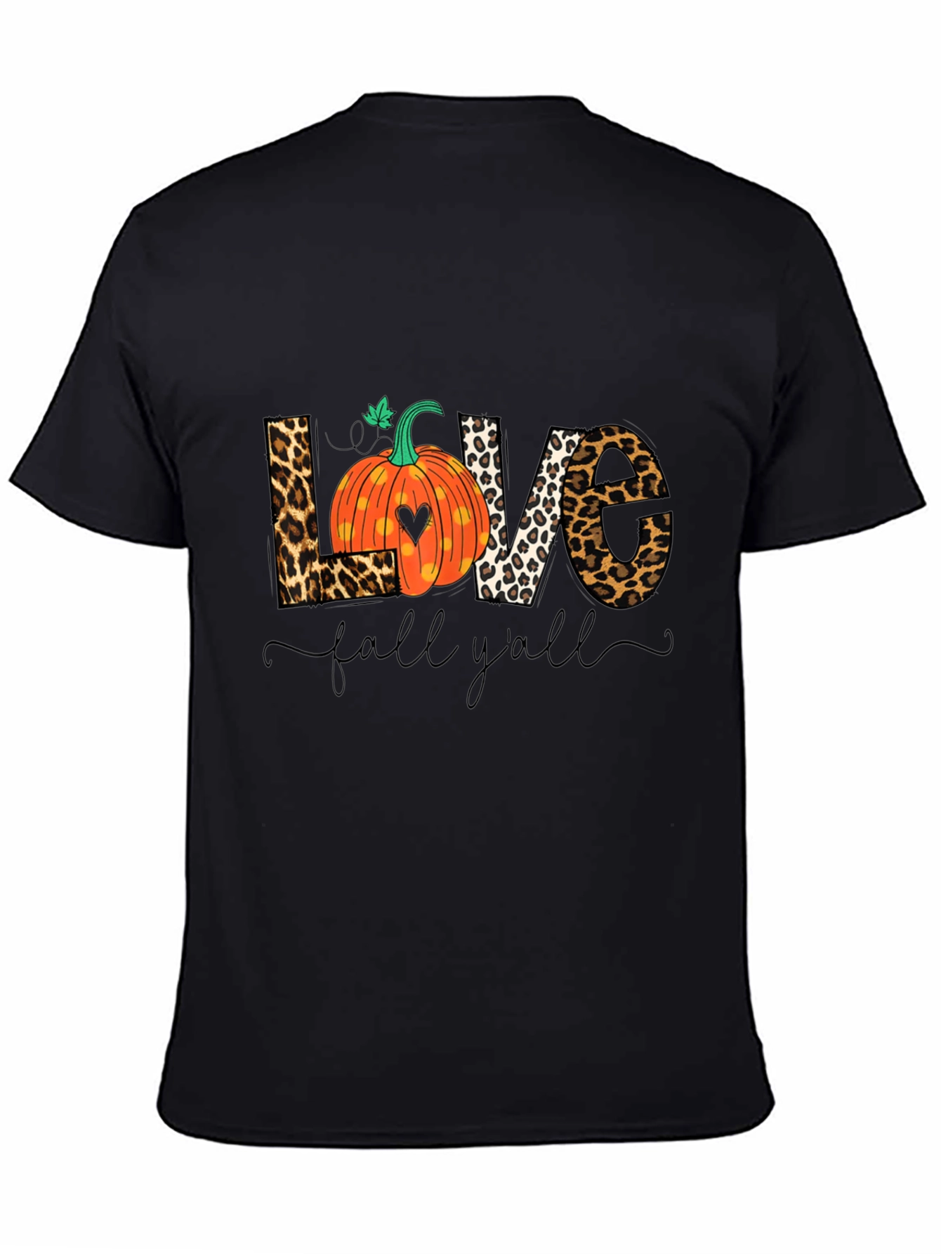 Love Fall Yall Leopard Print T-Shirt
