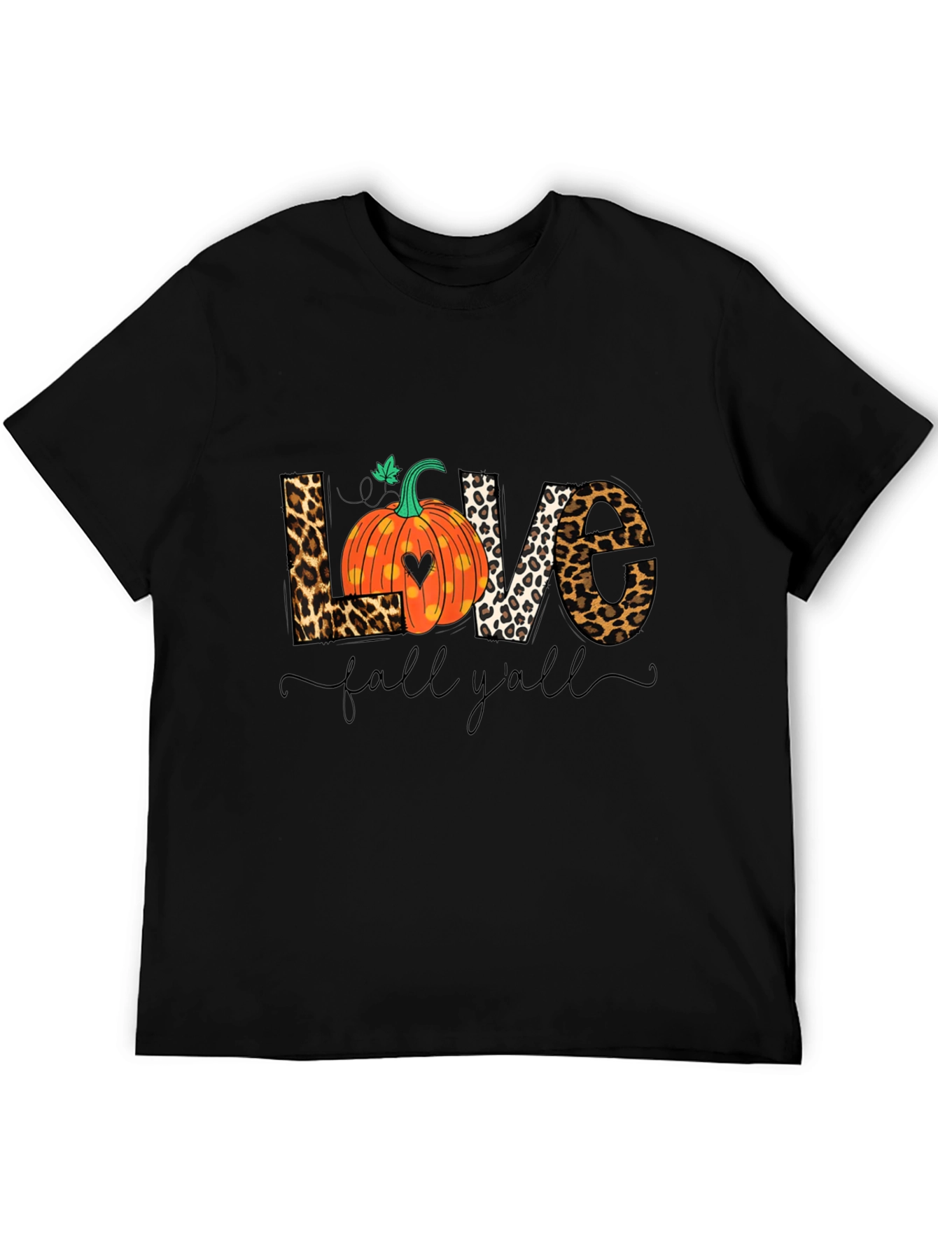 Love Fall Yall Leopard Print T-Shirt