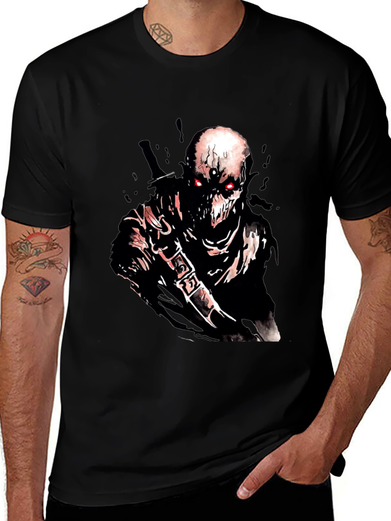 Undead Warrior Graphic T-Shirt - Dark Fantasy Apparel