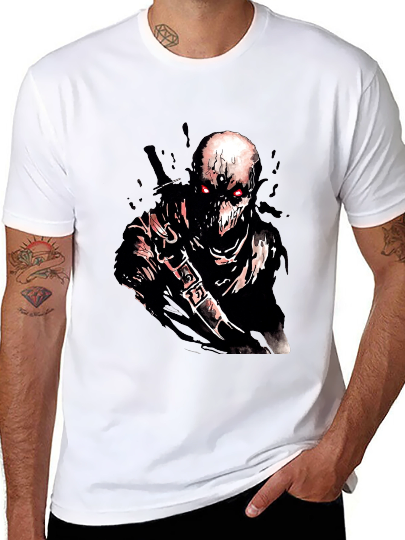 Undead Warrior Graphic T-Shirt - Dark Fantasy Apparel