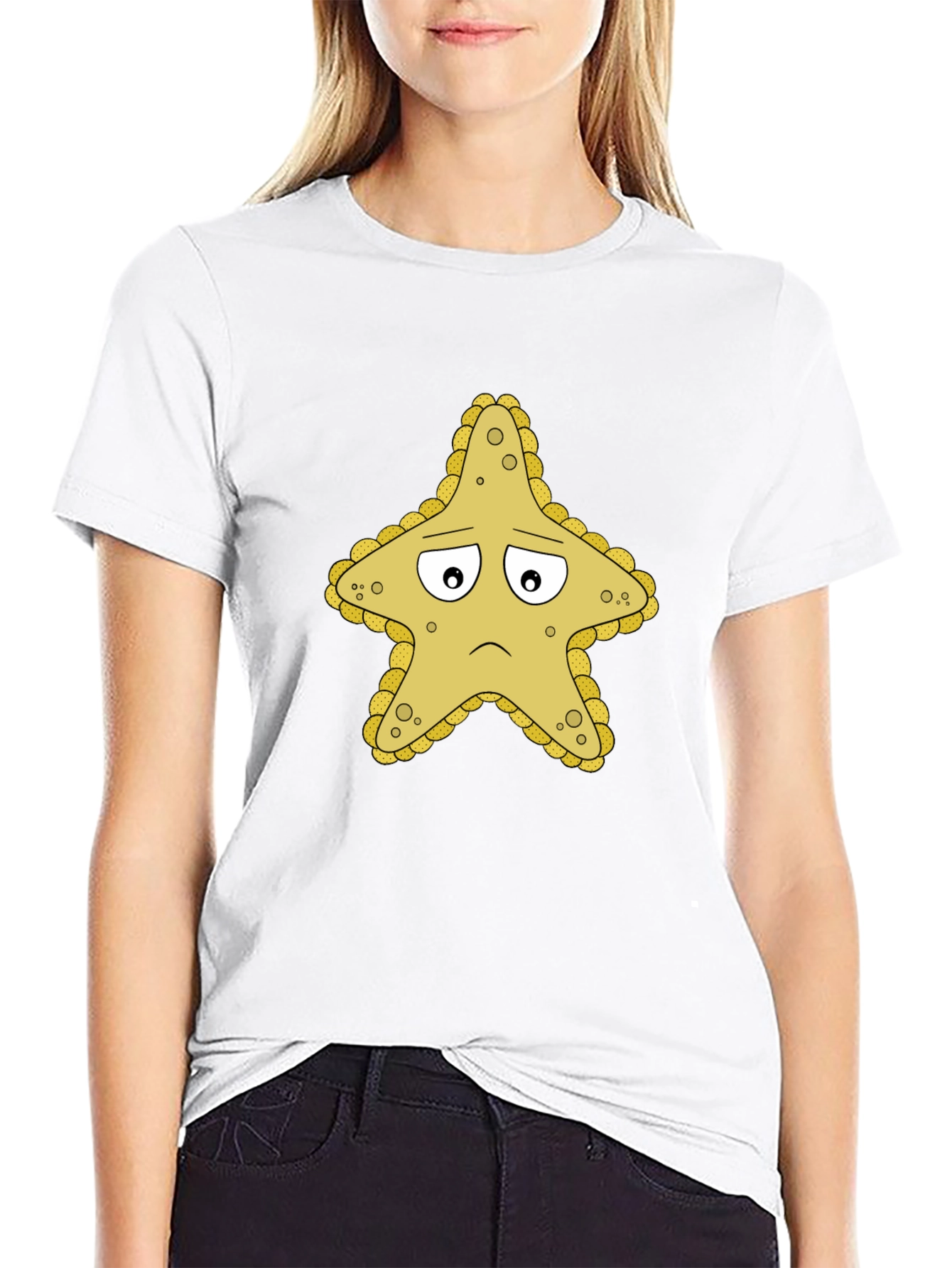 Sad Starfish Graphic Tee - Unisex Black T-Shirt