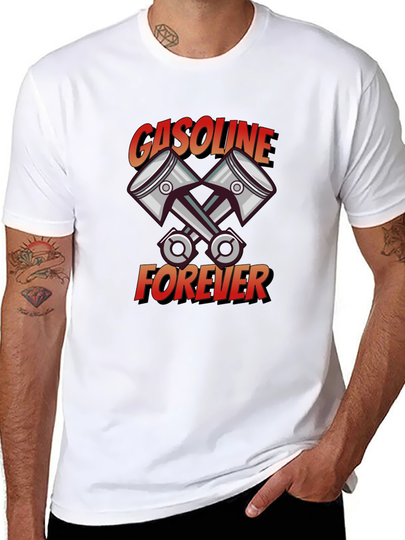 Gasoline Forever Black Graphic T-Shirt