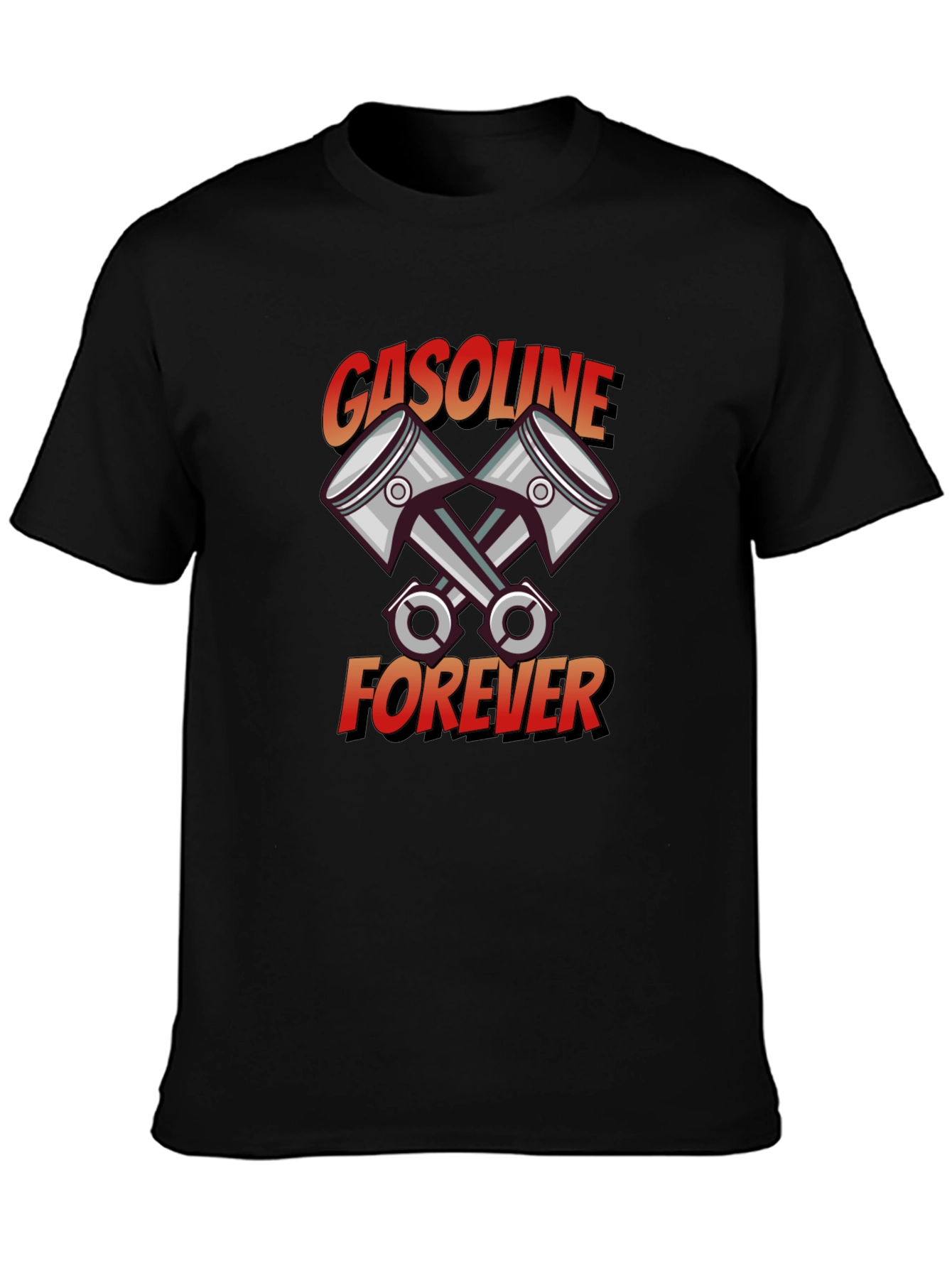 Gasoline Forever Black Graphic T-Shirt