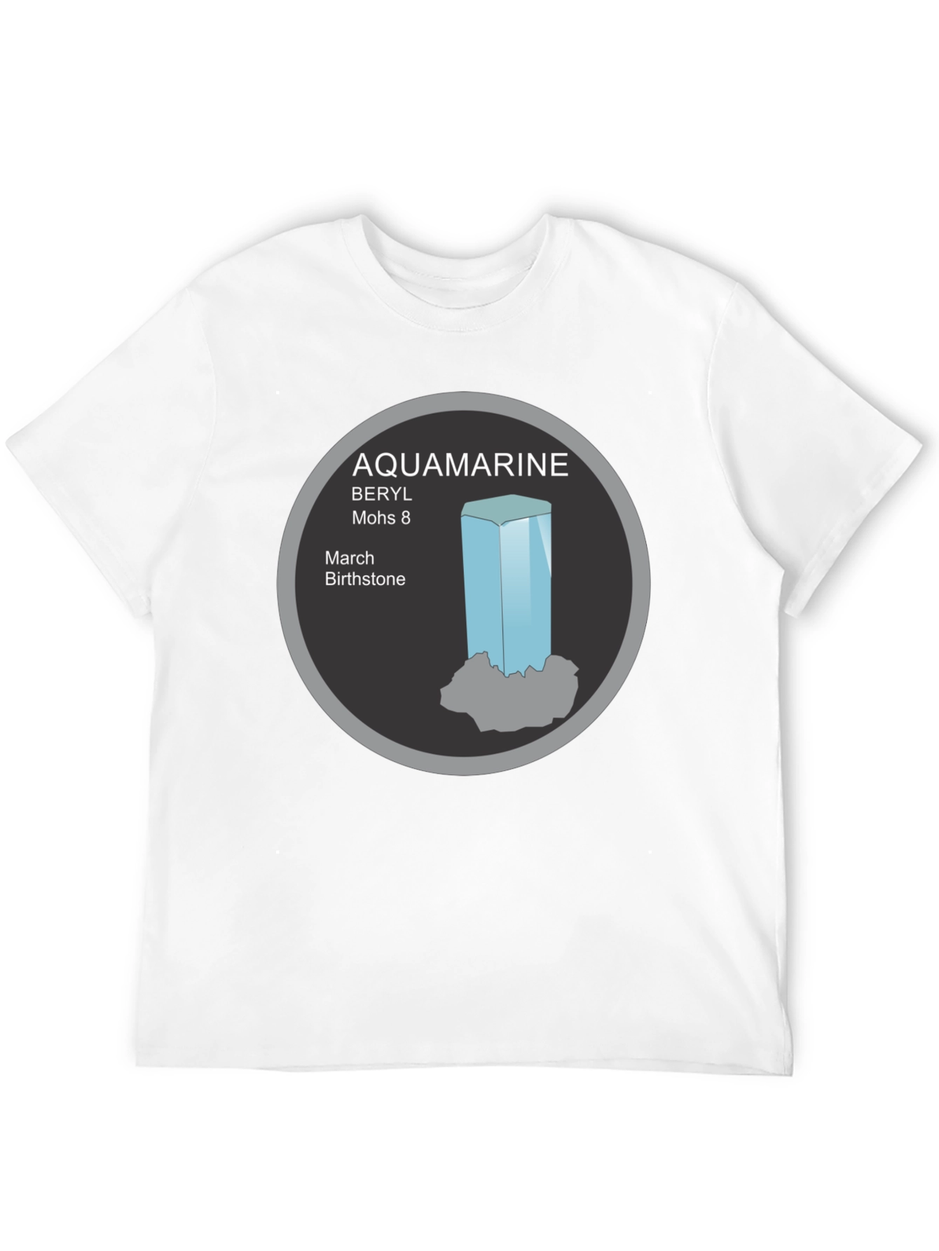 Aquamarine Birthstone Graphic Tee - March Beryl Gem T-Shirt