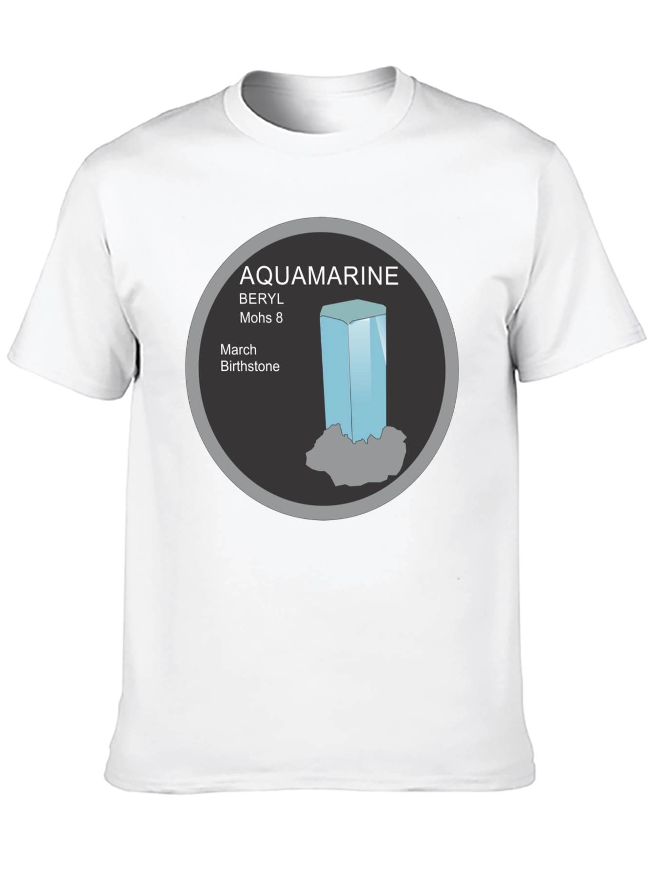 Aquamarine Birthstone Graphic Tee - March Beryl Gem T-Shirt