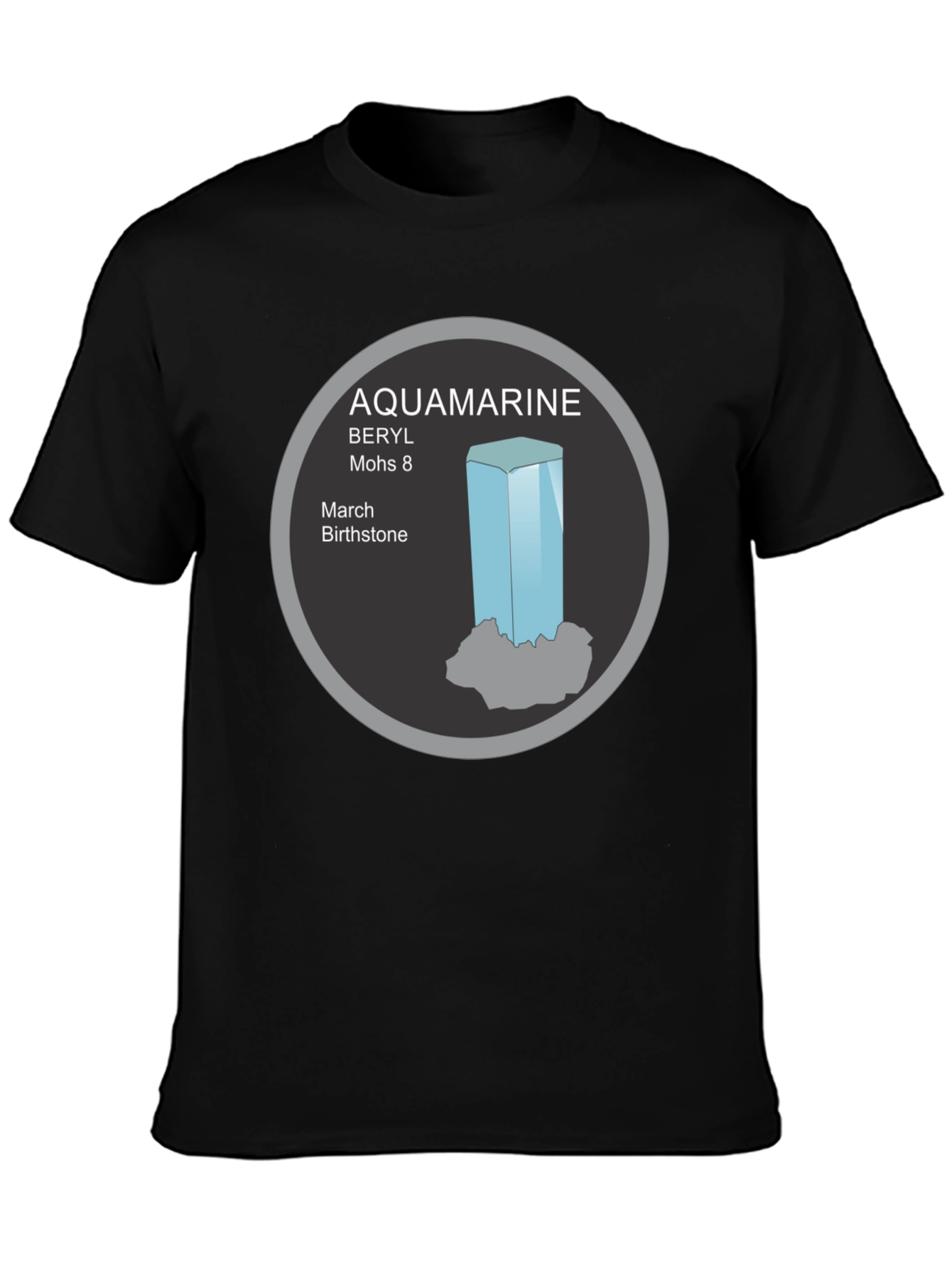 Aquamarine Birthstone Graphic Tee - March Beryl Gem T-Shirt