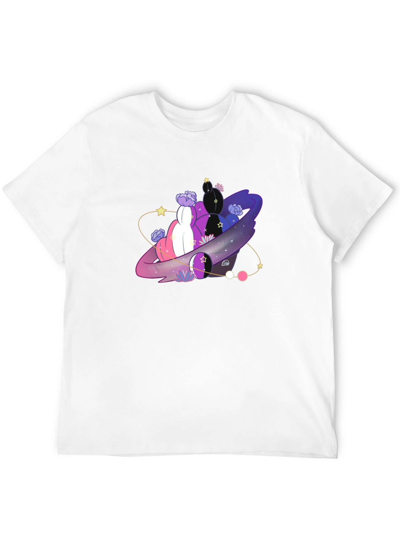 Galaxy Cactus T-Shirt - Black Cotton Tee