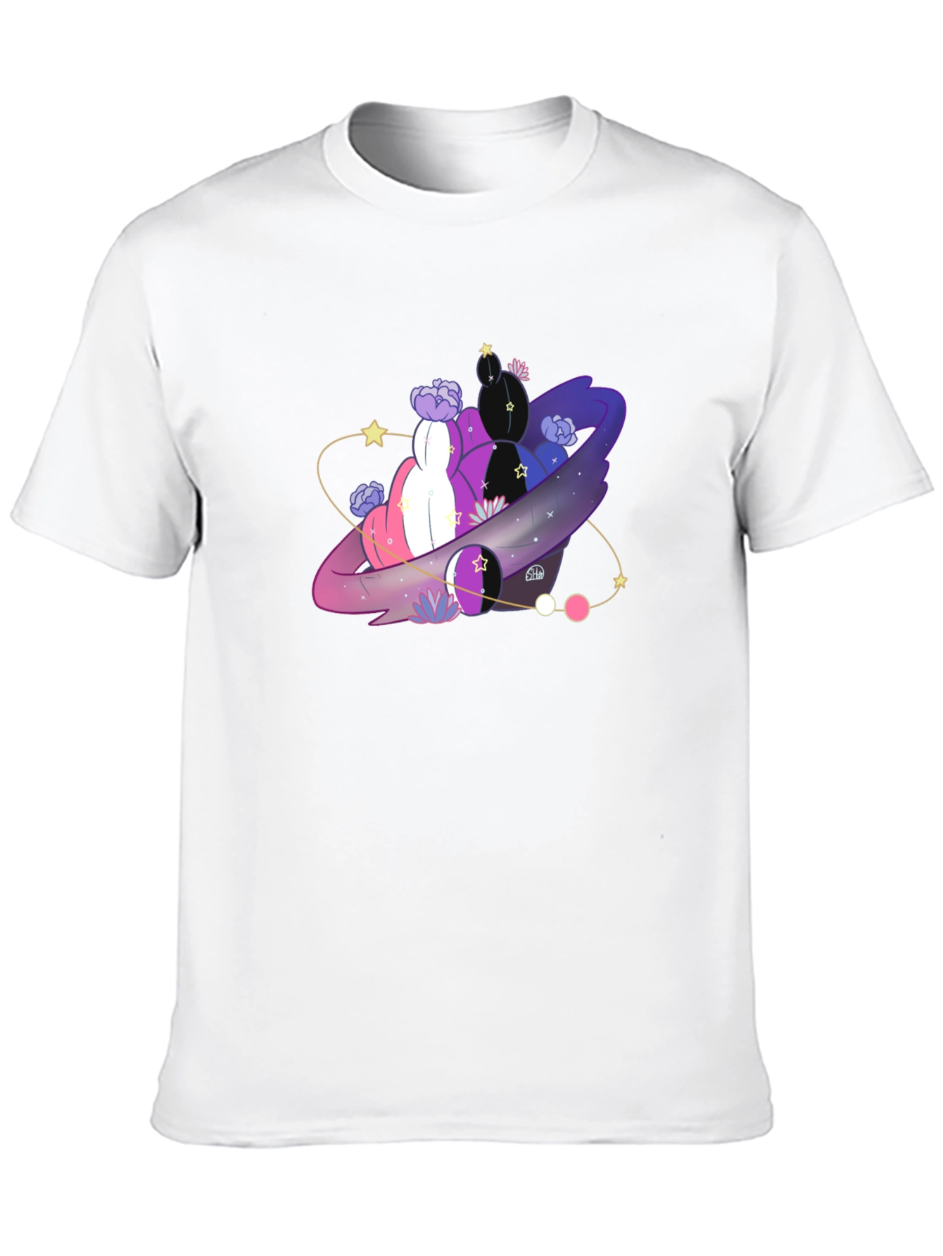 Galaxy Cactus T-Shirt - Black Cotton Tee