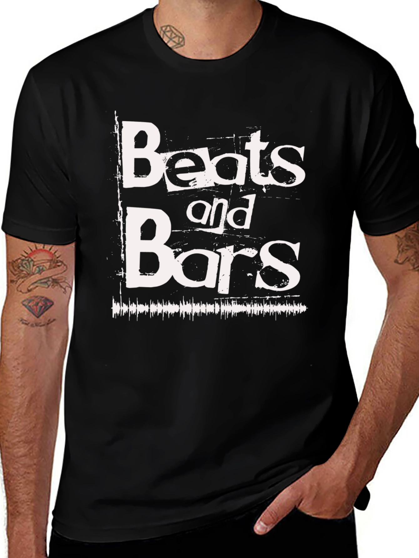 Beats and Bars Graphic Tee - Black
