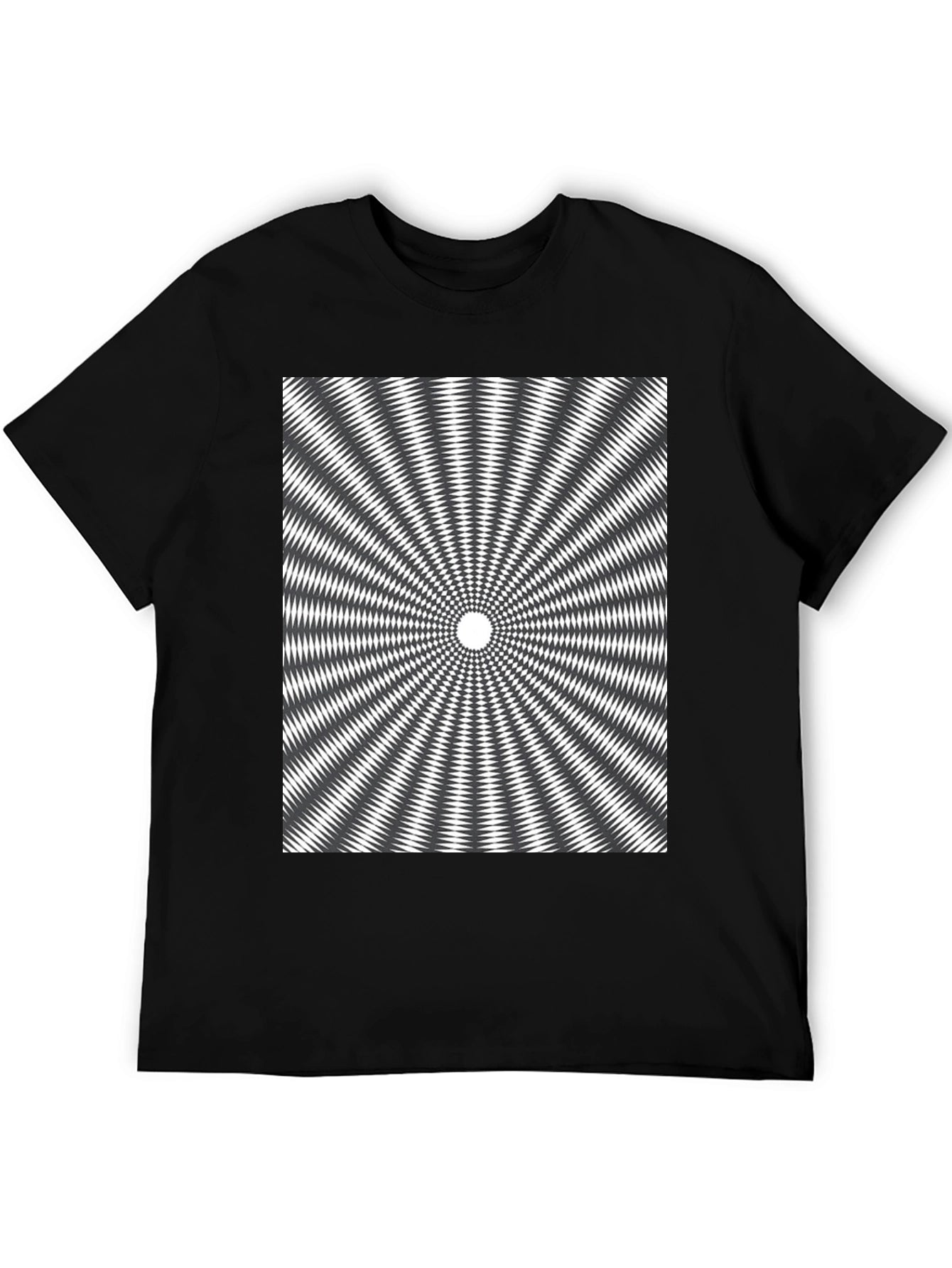 Optical Illusion Graphic Tee - Hypnotic Black T-Shirt