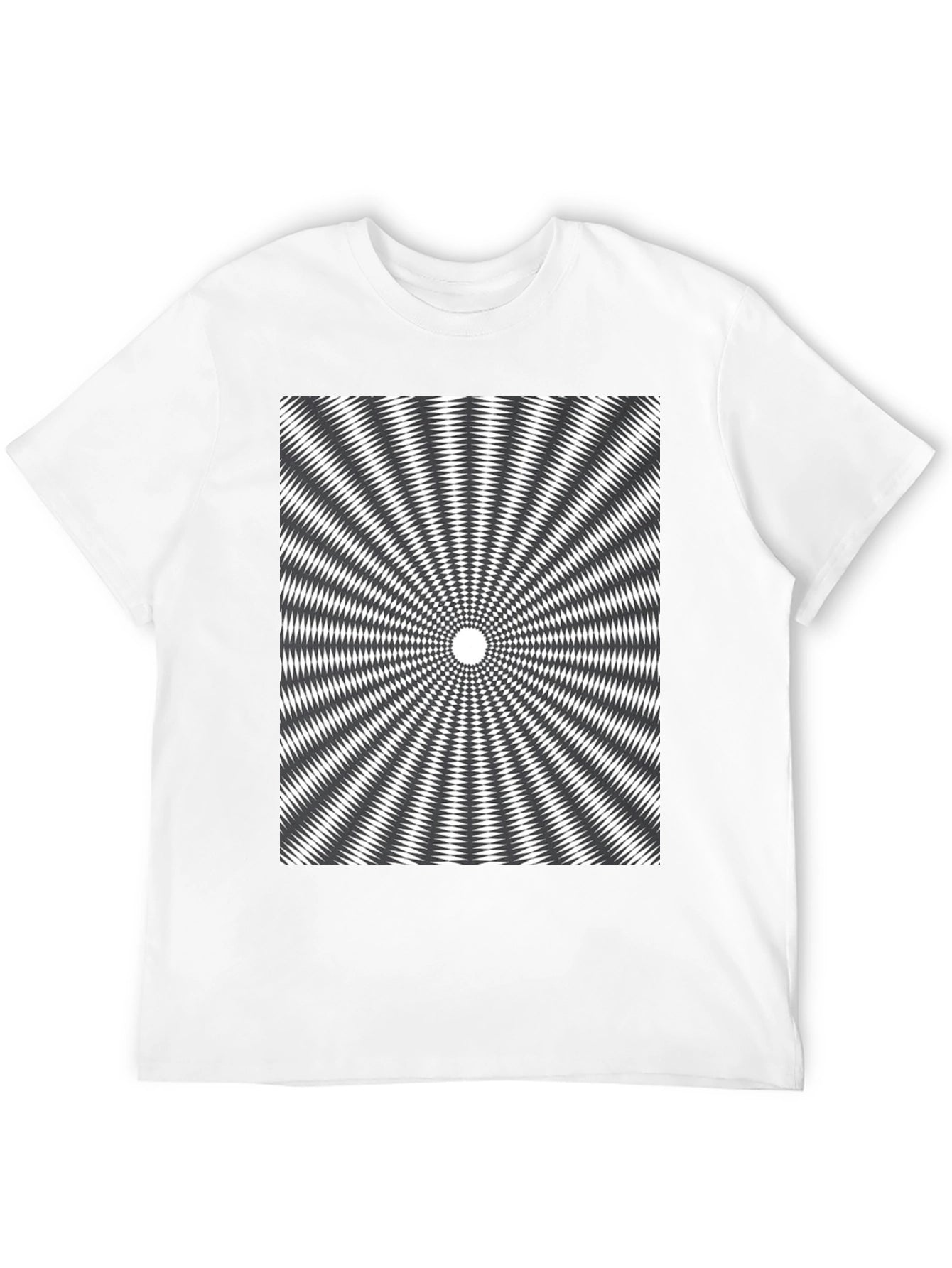 Optical Illusion Graphic Tee - Hypnotic Black T-Shirt