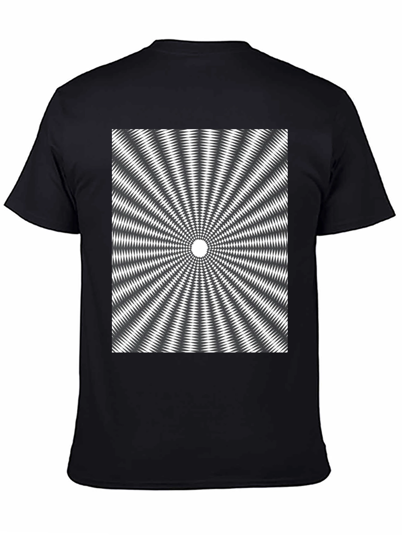 Optical Illusion Graphic Tee - Hypnotic Black T-Shirt